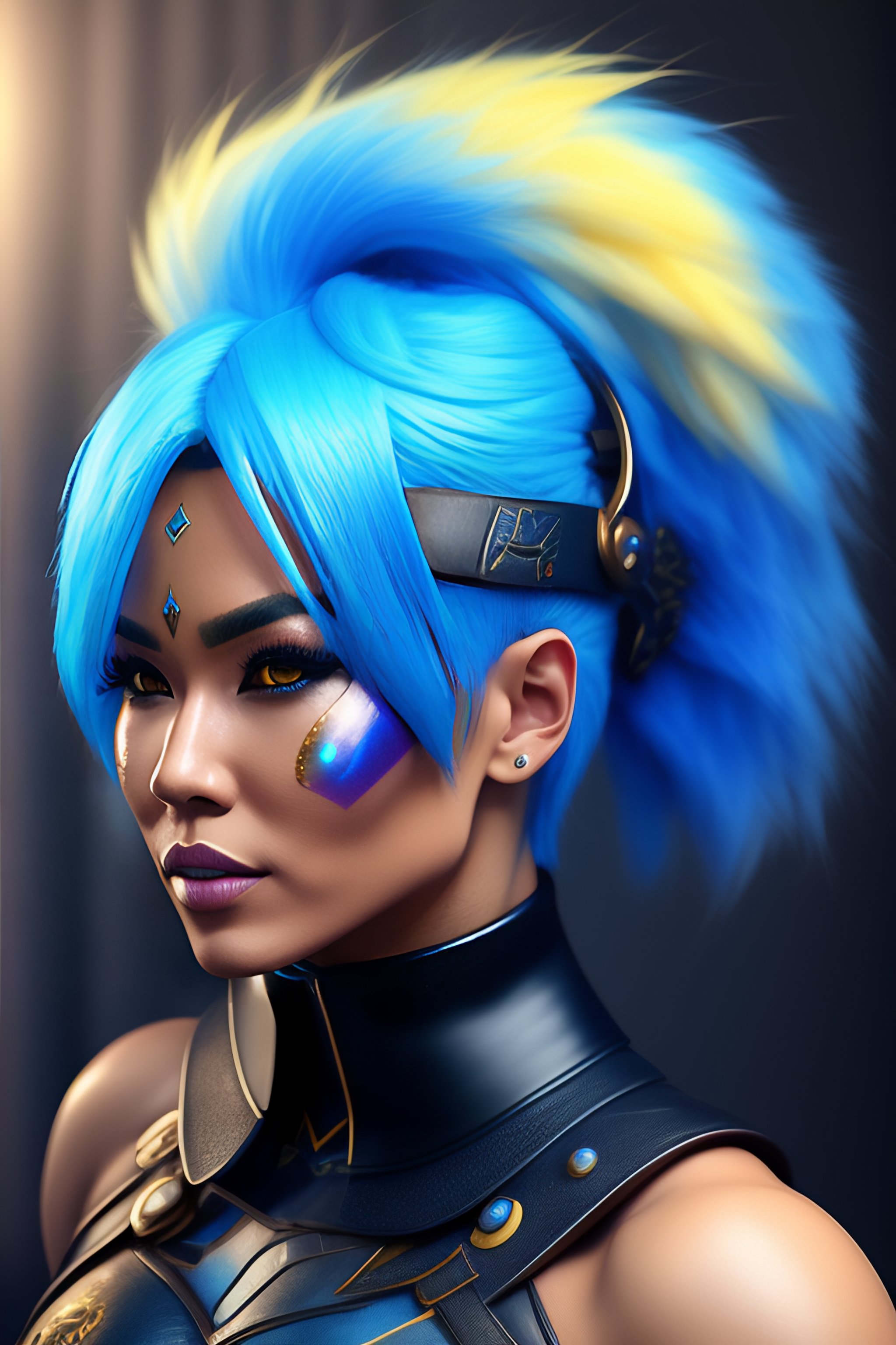 Lexica - Hyper realistic 8k pikachu humanoid blue hair muscular warrior ...