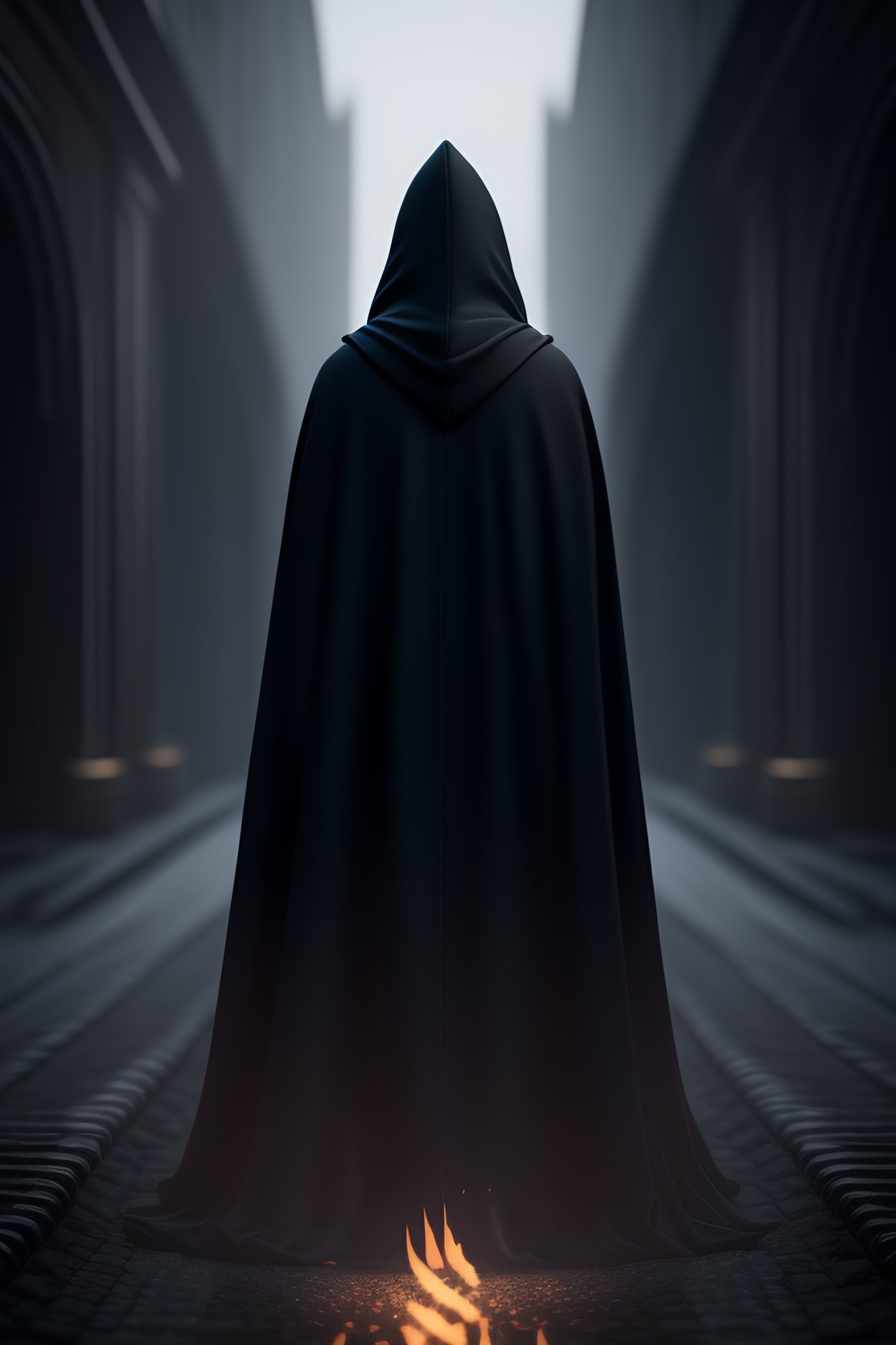 Black Cloaked Figure