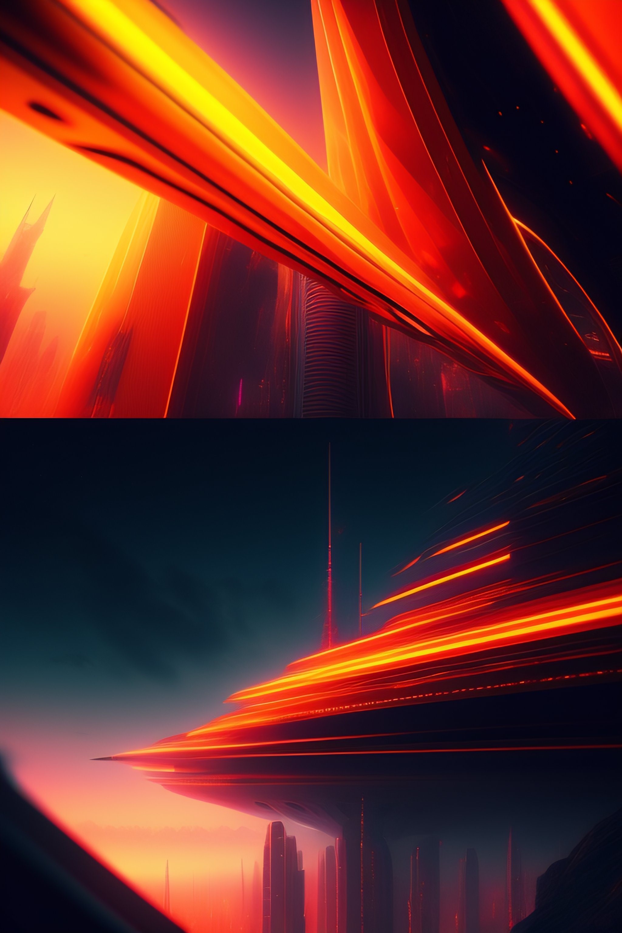 Lexica - Word: frames.network, futuristic, orange color, birght deep ...