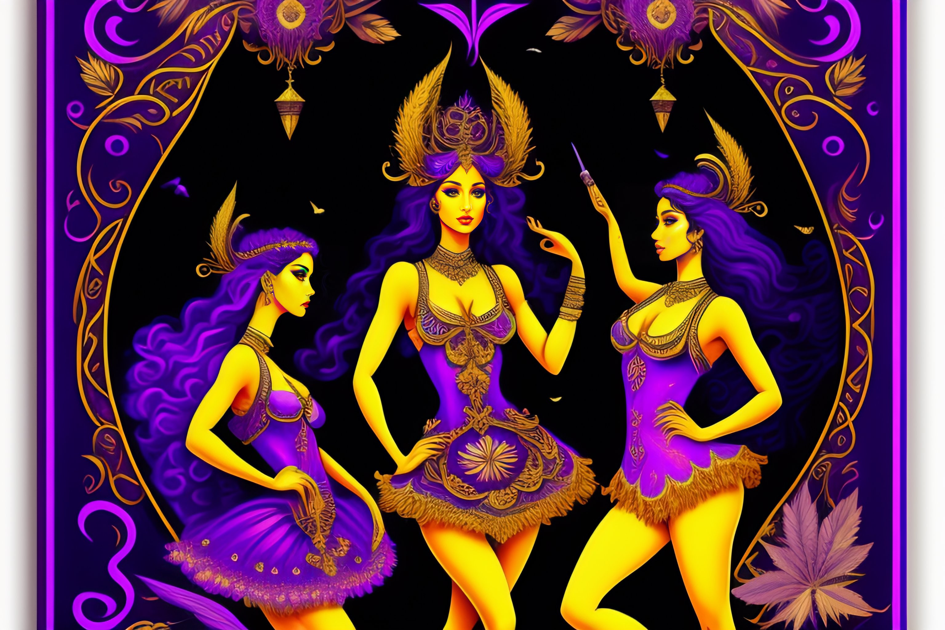Lexica - Poster, line art, detailed, purple, black and gold, roman ...