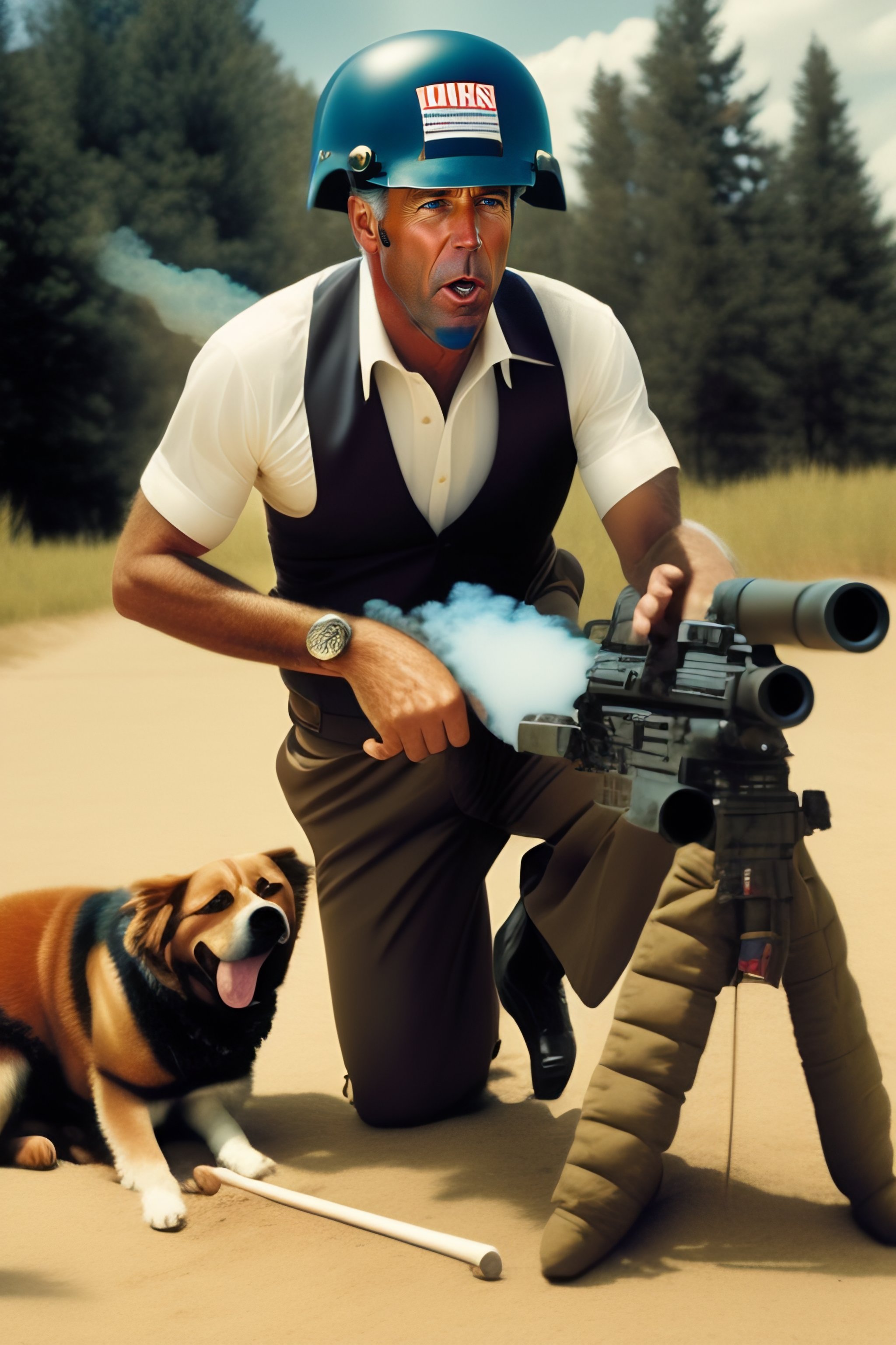 Lexica - Joe biden holding a machine gun at his waist and screaming ...