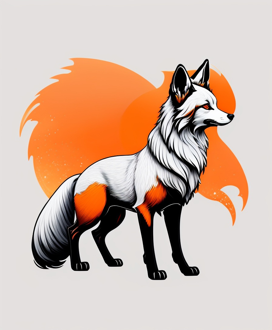 Lexica - 9 tailed fox, aggressive looking, wild, brutal, centered ...