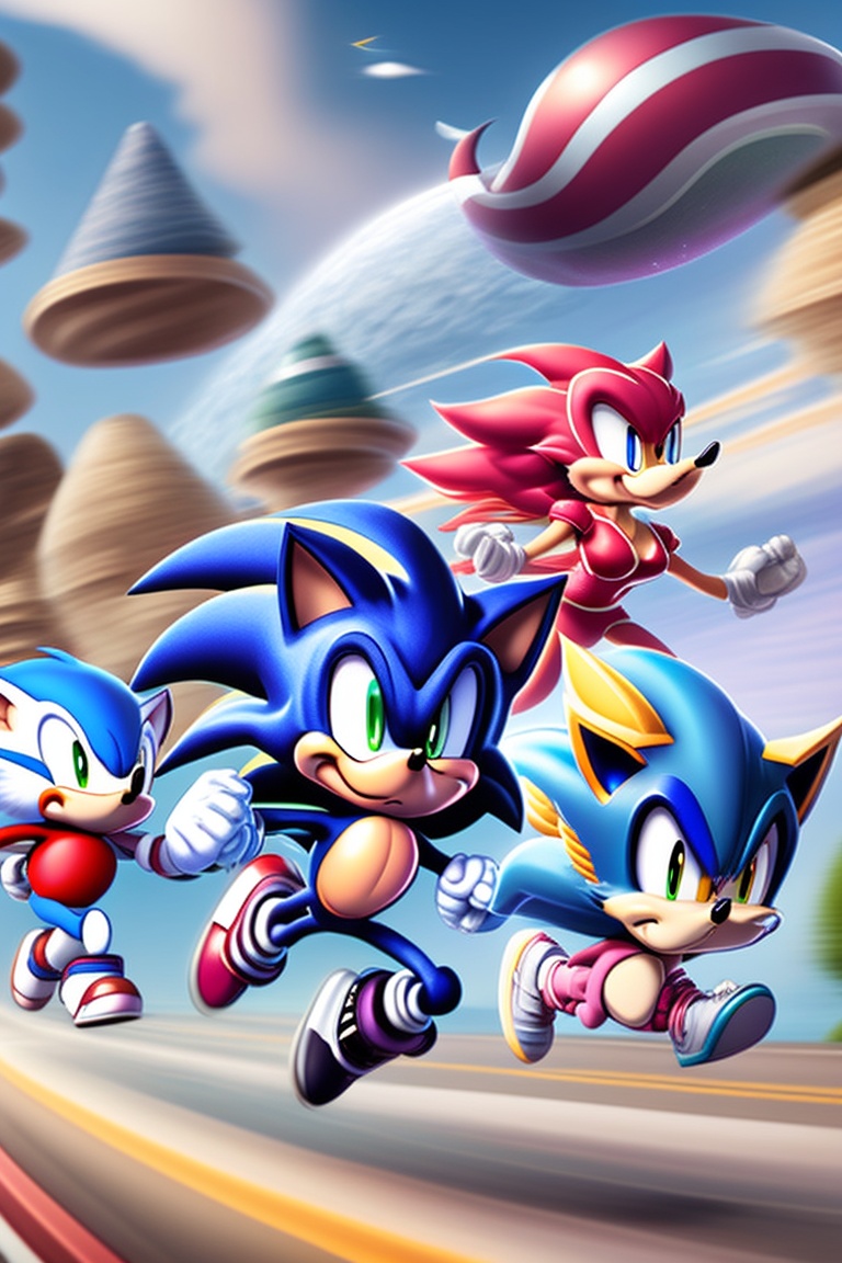 Sonic the Hedgehog Shadow, Knuckles, Tails, Amy, Rouge, Silver
