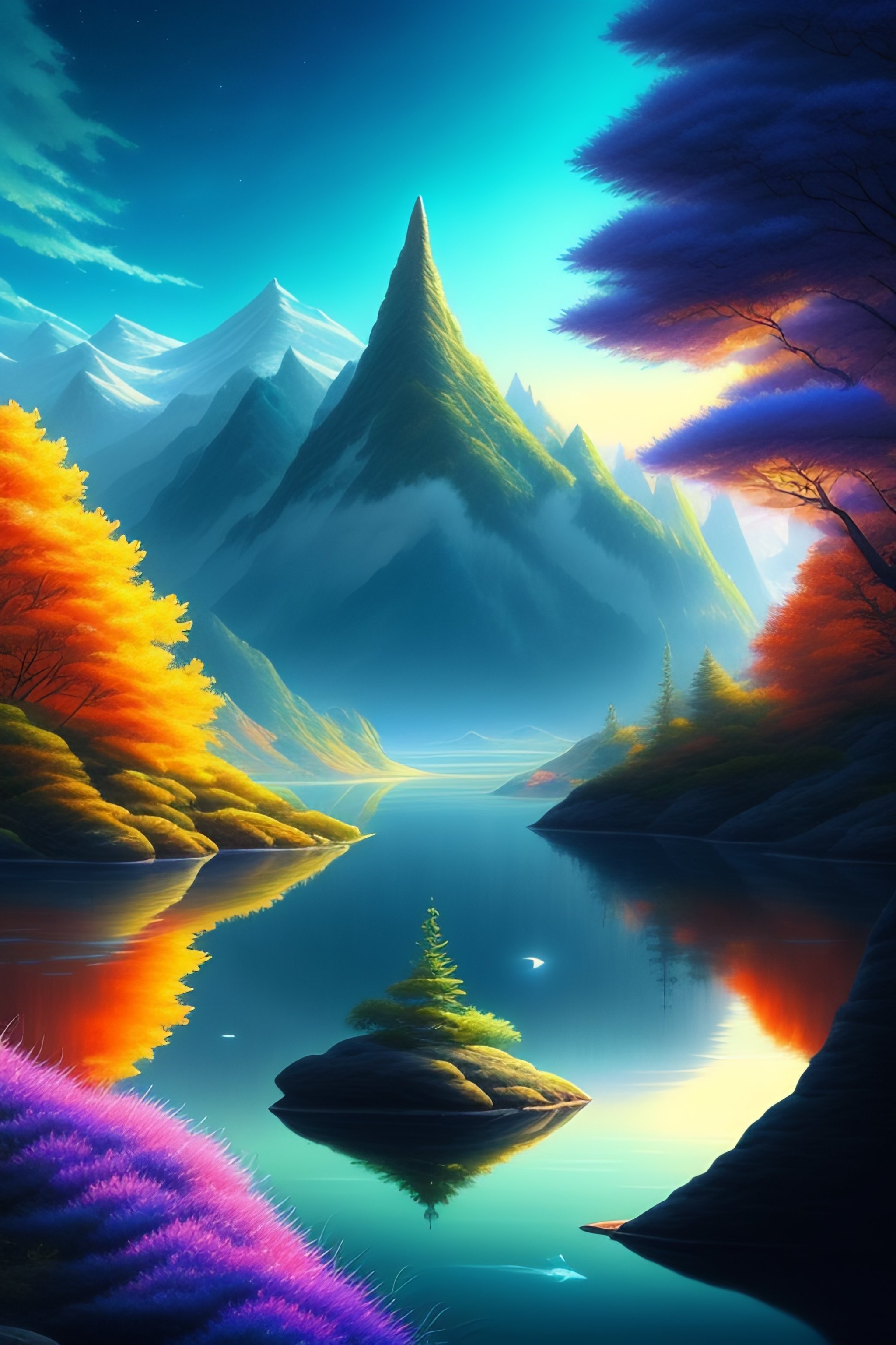 Lexica - Landscape anime, realistic and natural, , detailed full-color ...