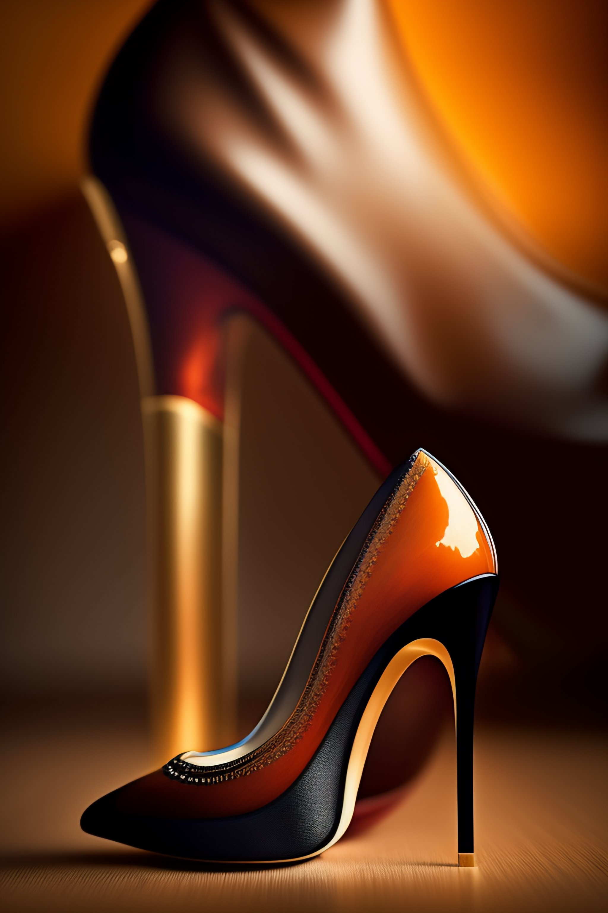 Lexica High heels with teeth and a big knife as heel