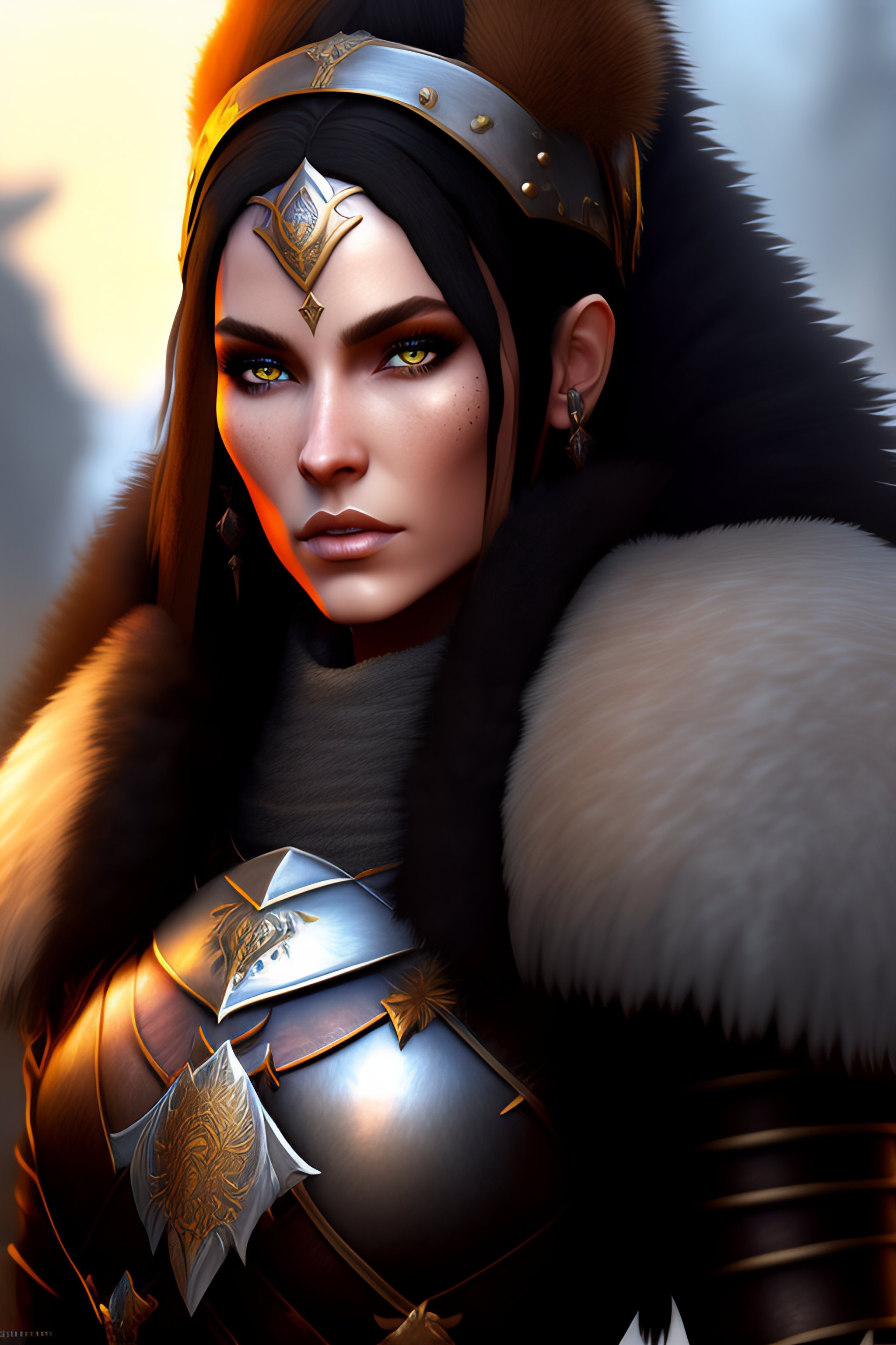 Lexica Fur armor, winter armor, undead pale, round face, fantasy