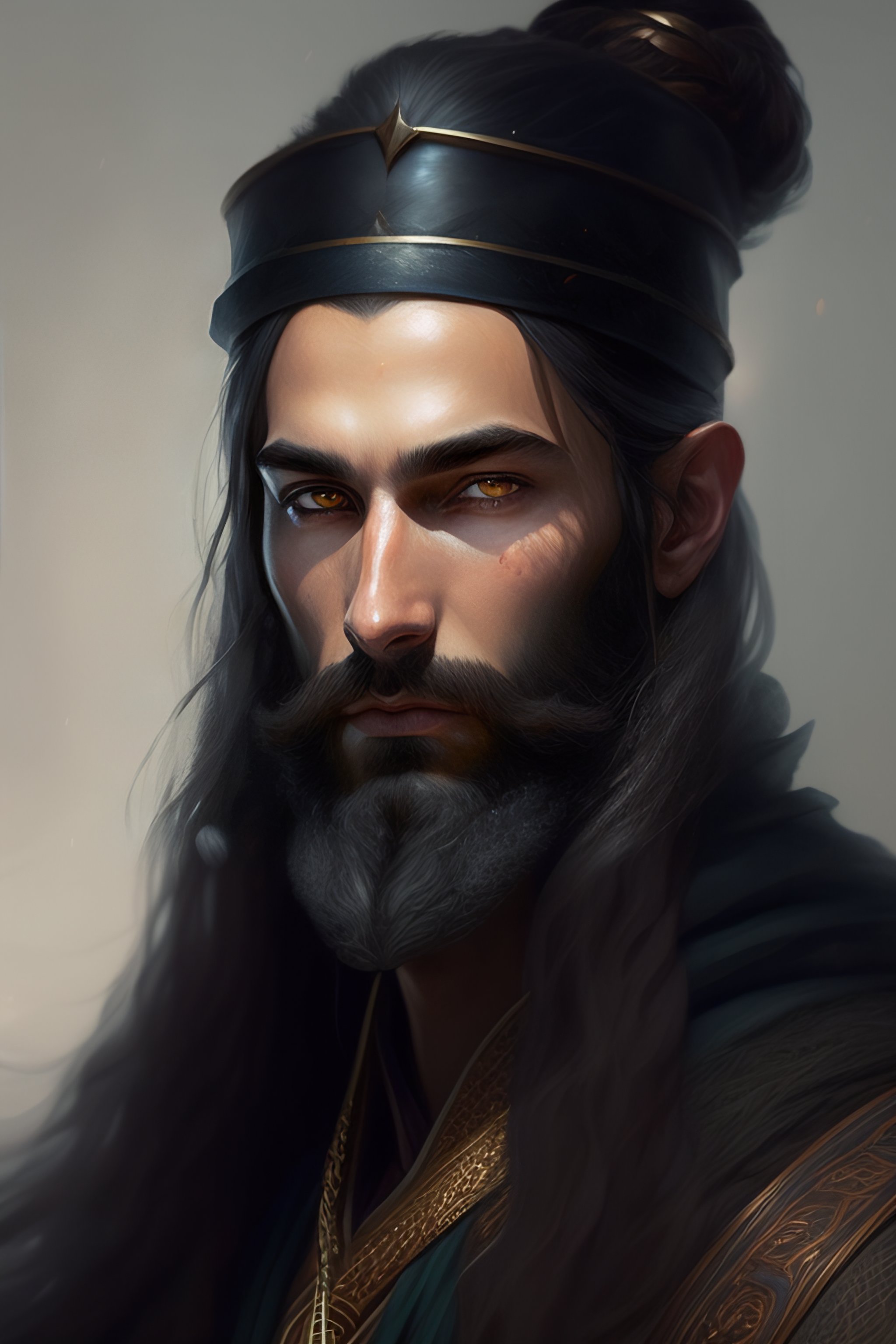 Lexica - Portrait of a skinny wizard with dark beard, fantasy, lord of ...