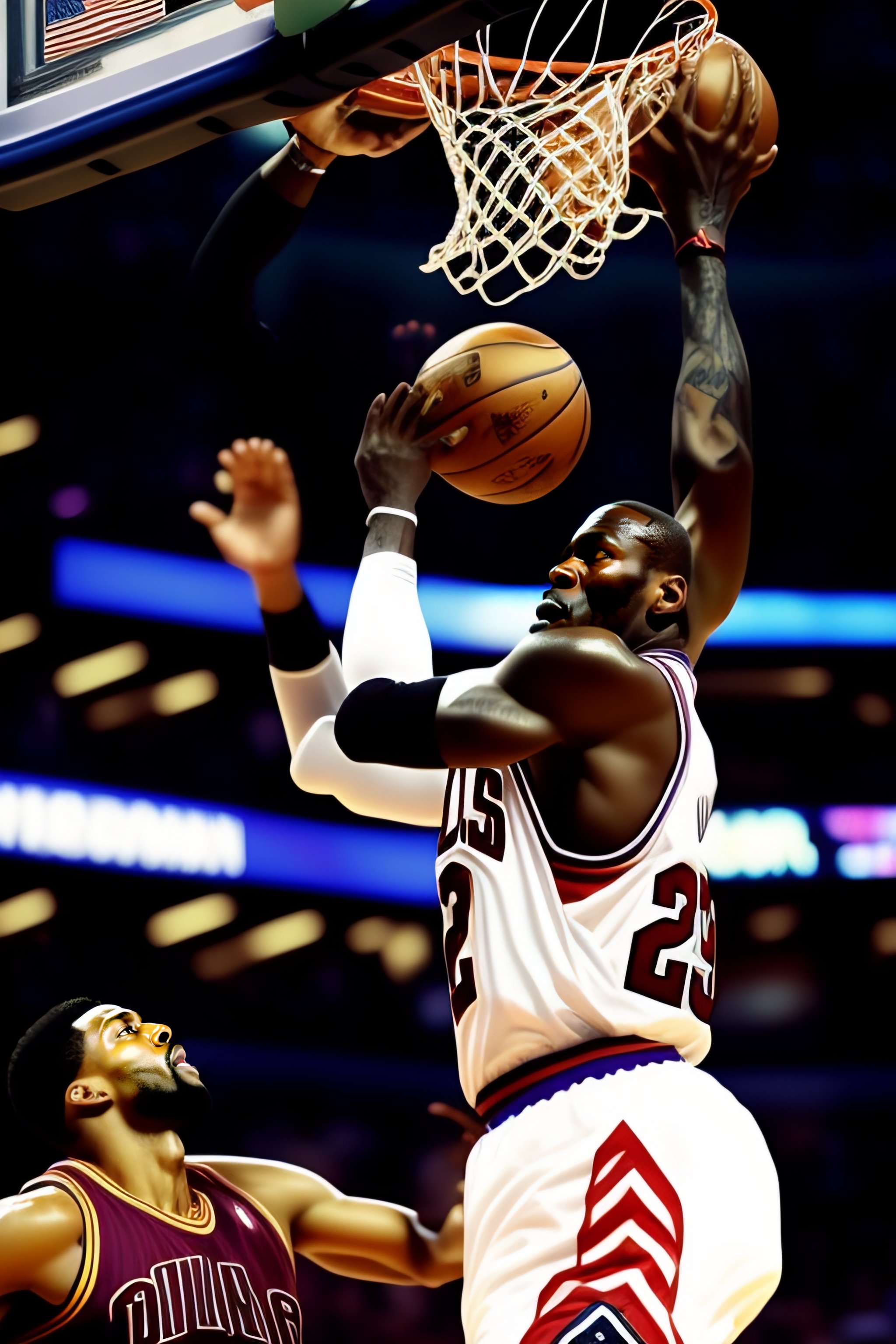 Michael jordan dunking on sale on lebron james