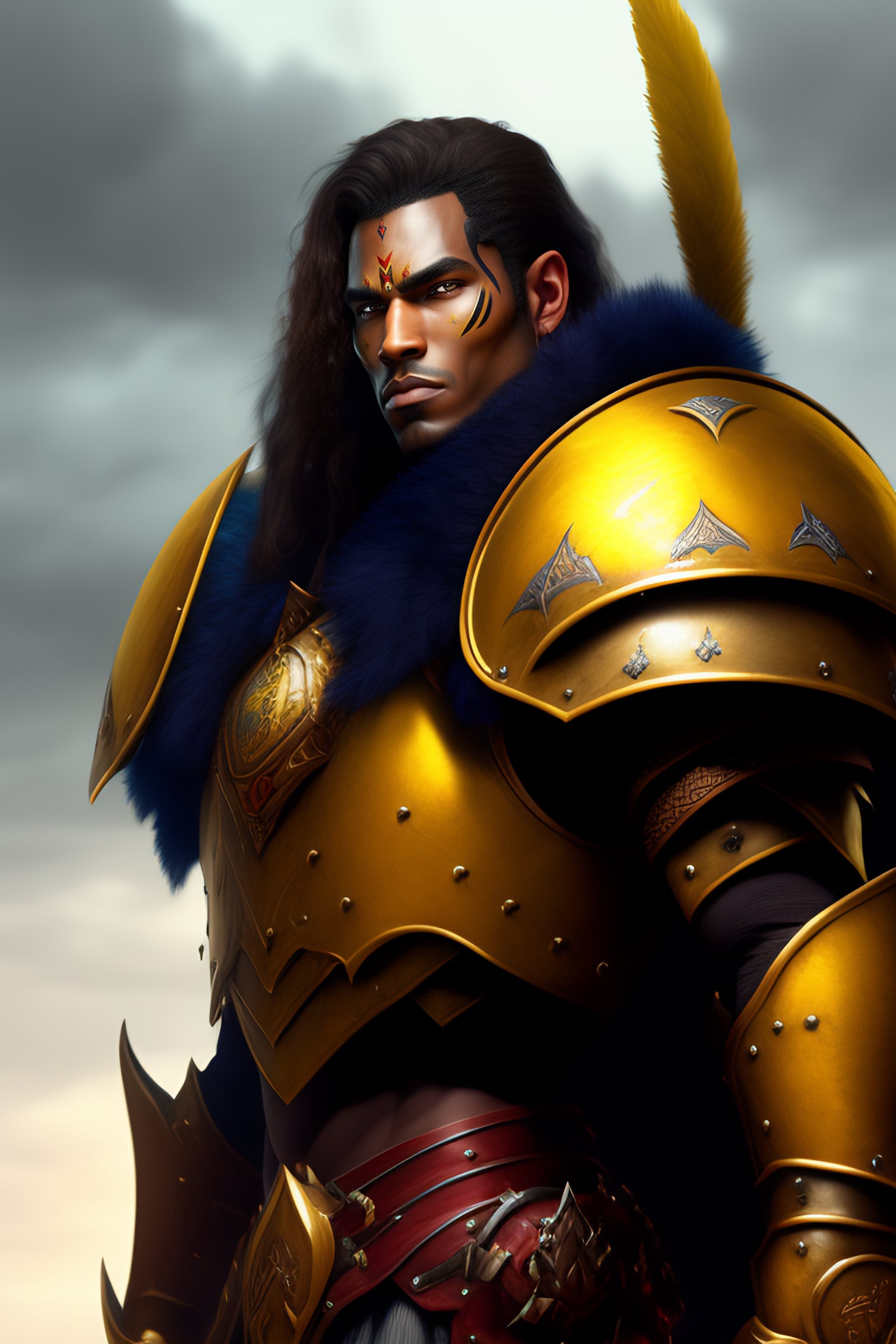 Lexica - Ork, Male, Paladin, Yellow Eyes, White Armor