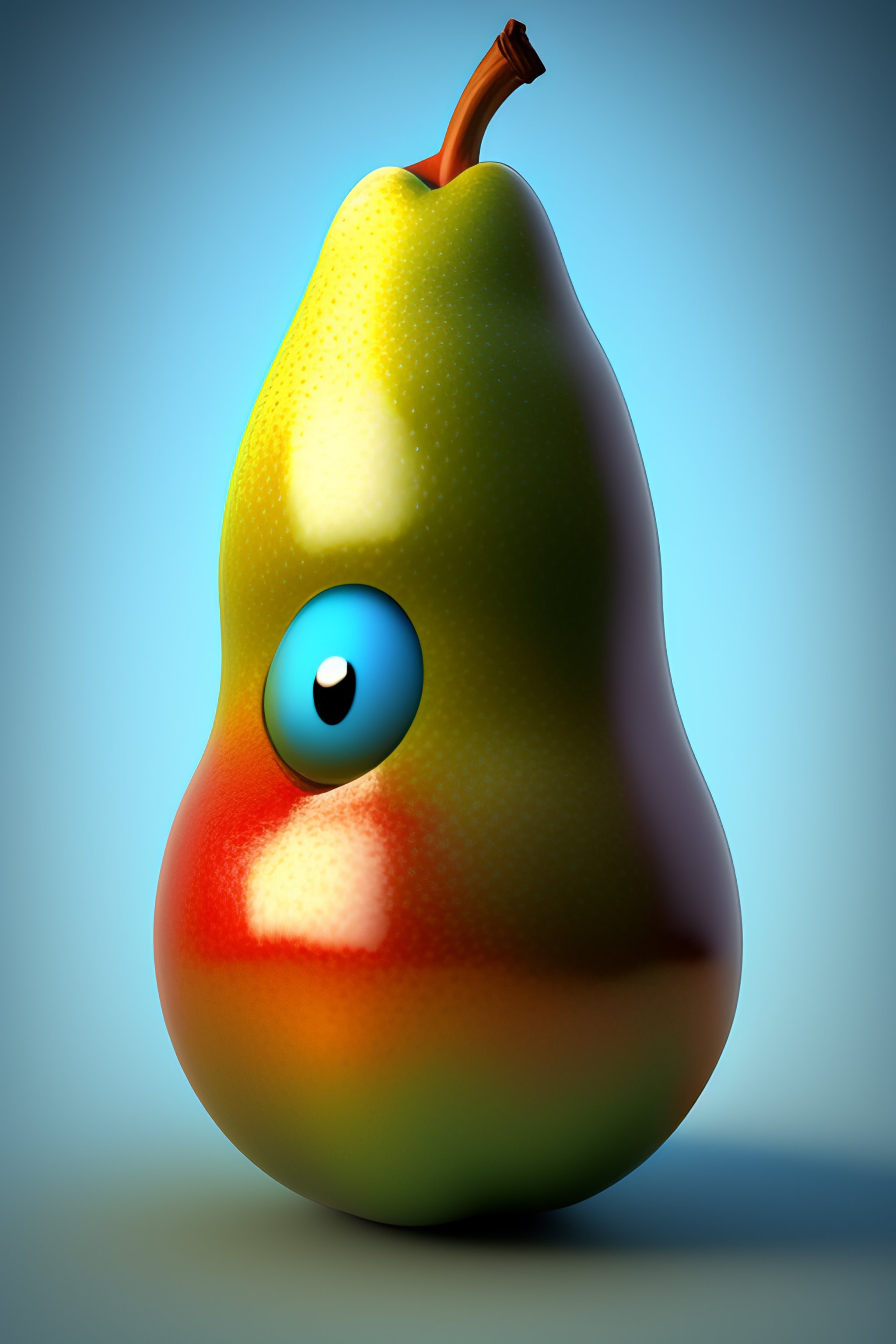 Lexica - Pear cartoon character 3d