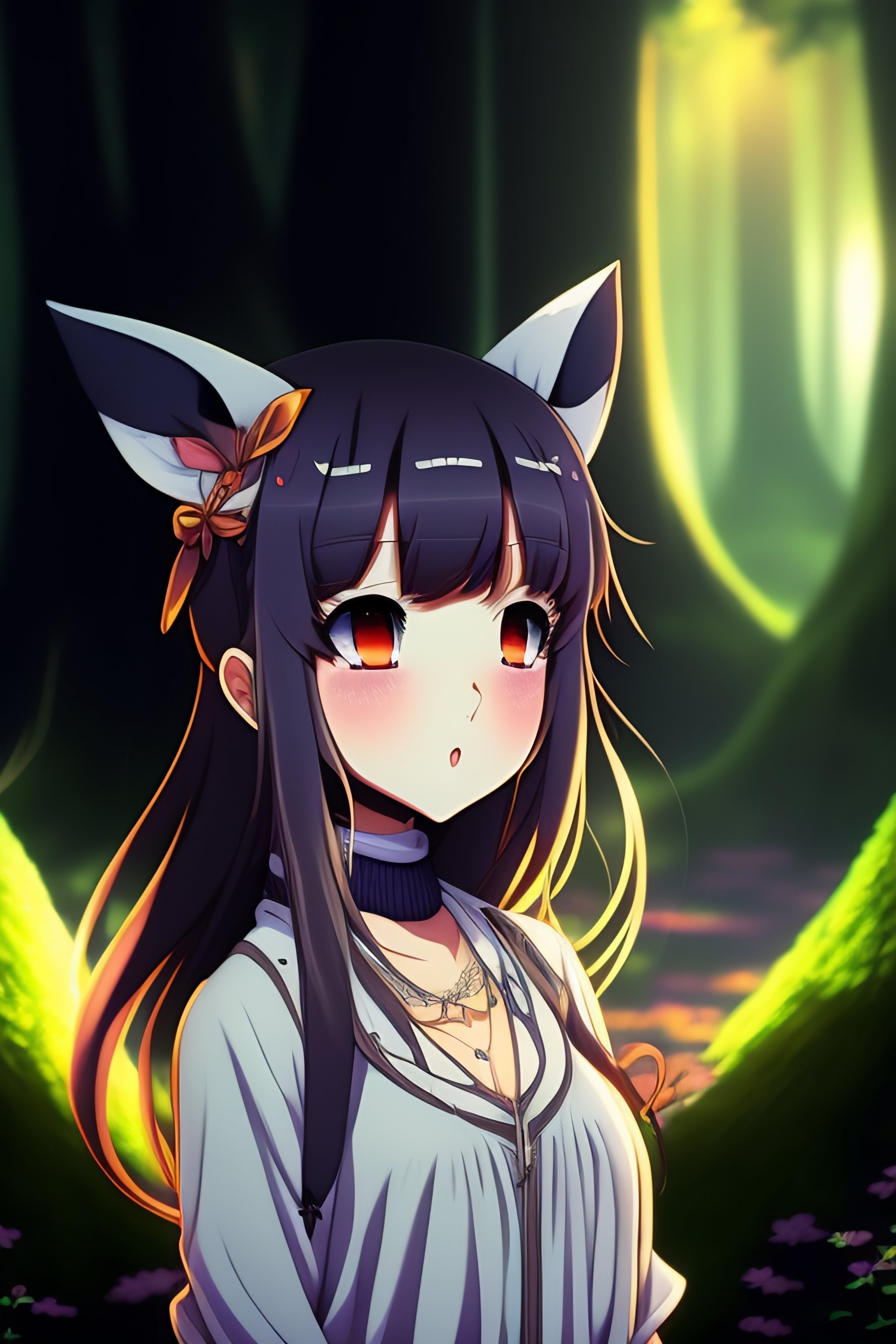 Lexica - Anime girl totoro in dark and scary forest