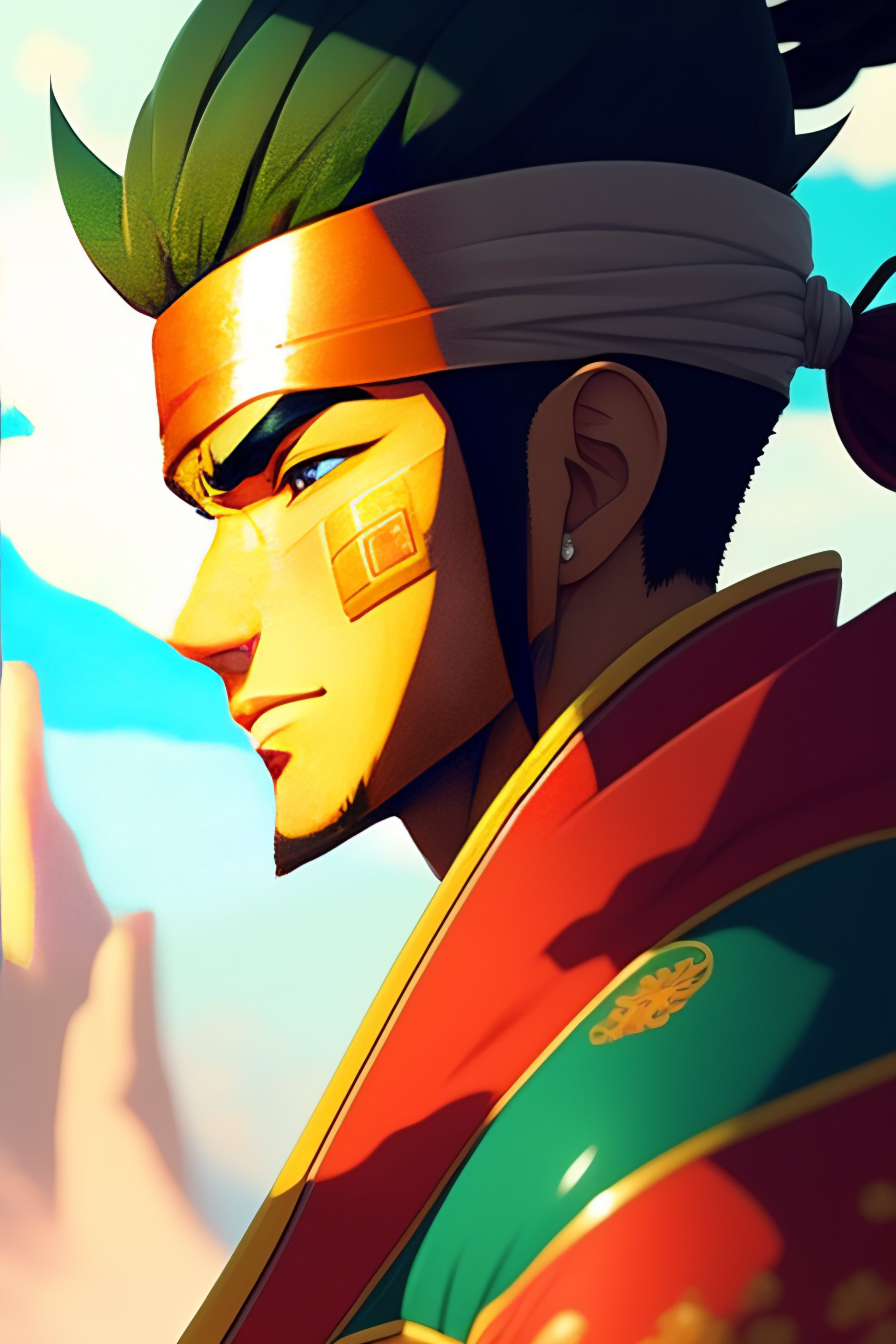 Lexica Roronoa zoro, wano kuni, studio ghibli, james gilleard