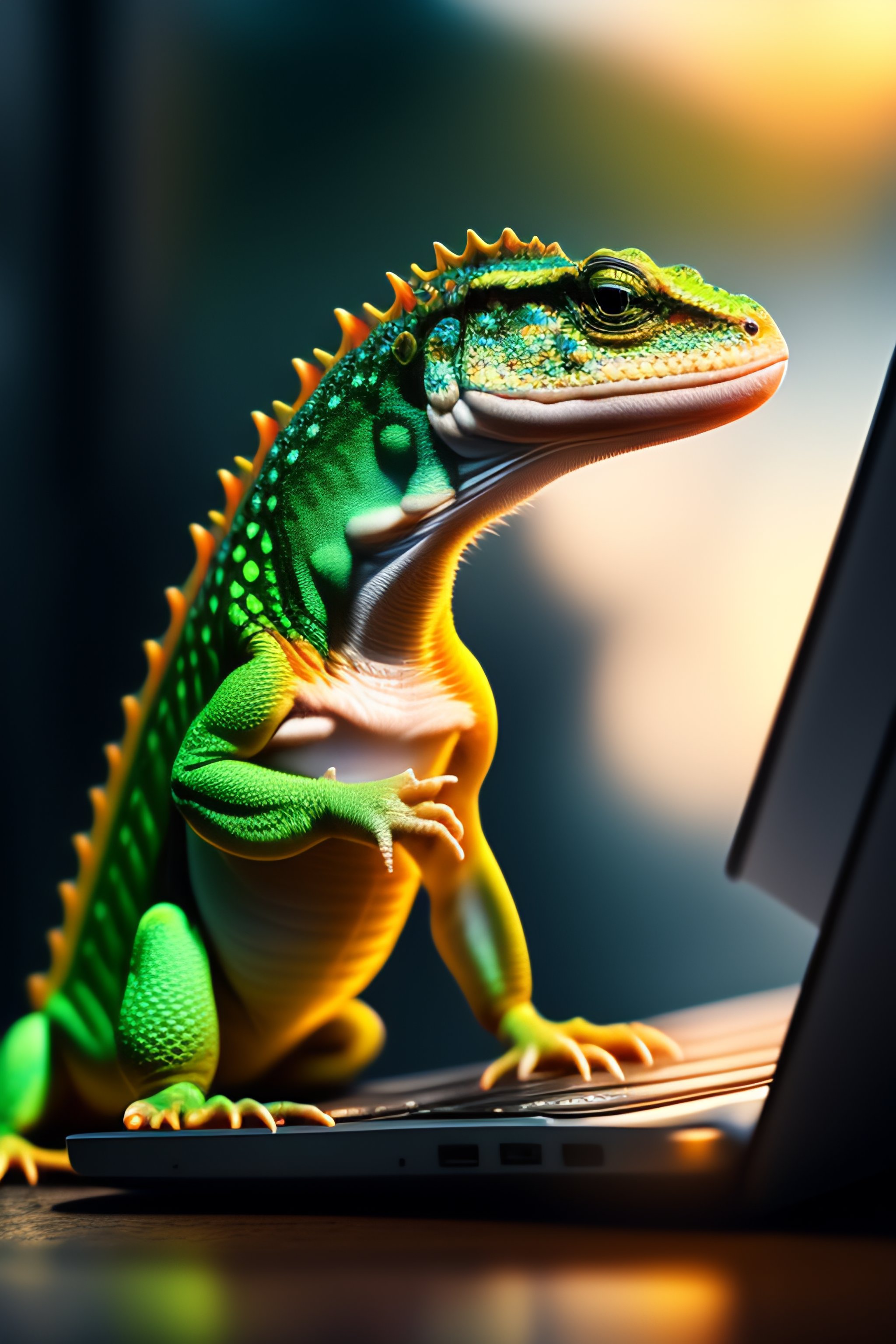 Lexica - Lizzard with laptop