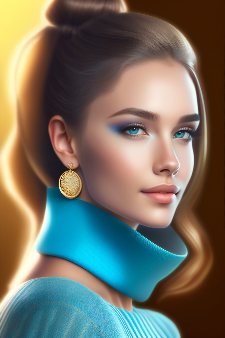 Lexica - A beautiful young white lady with a casual light blue sweater ...