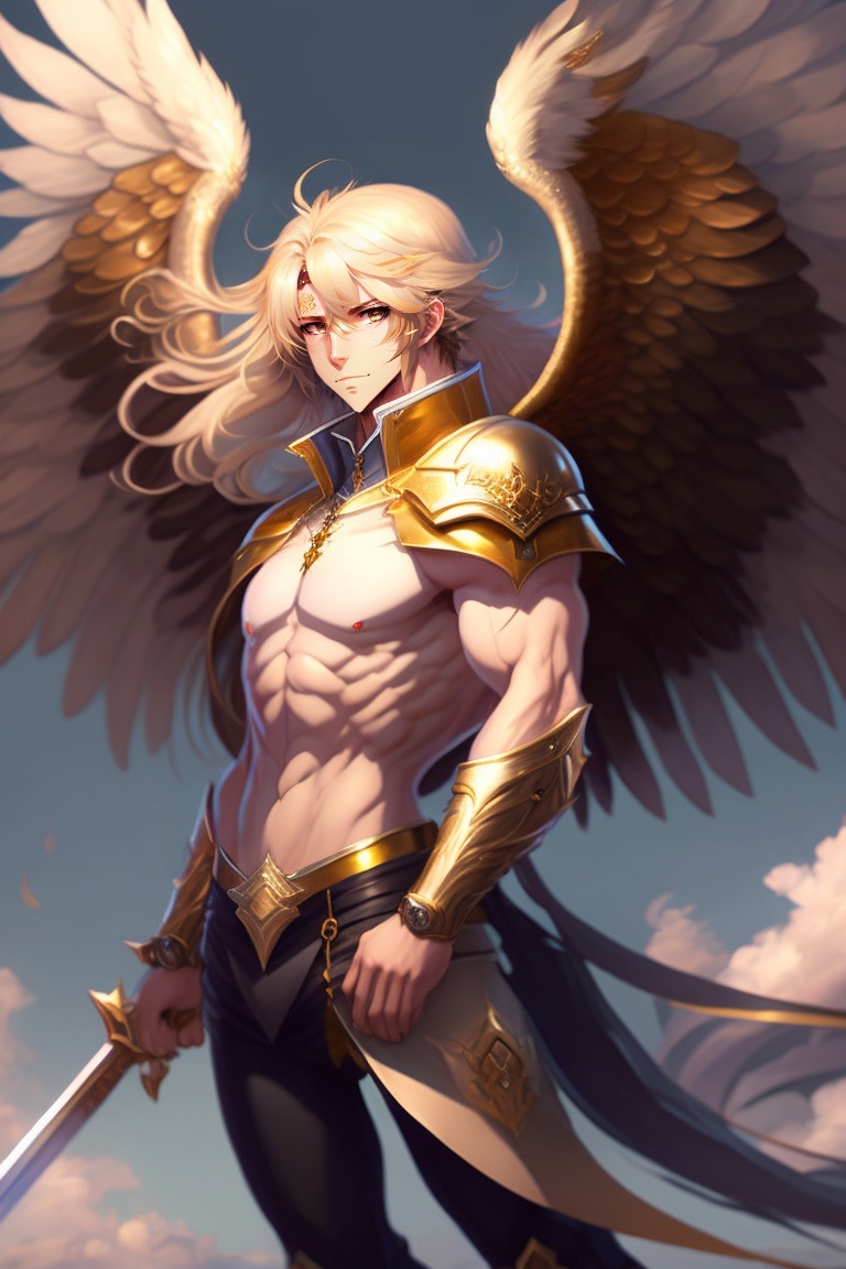 Anime male angel