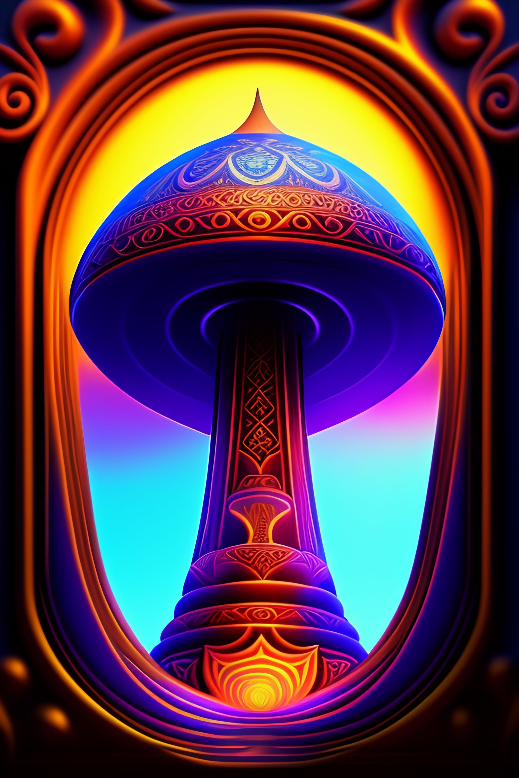 Lexica - Magic Mushroom style temple alex grey 8k