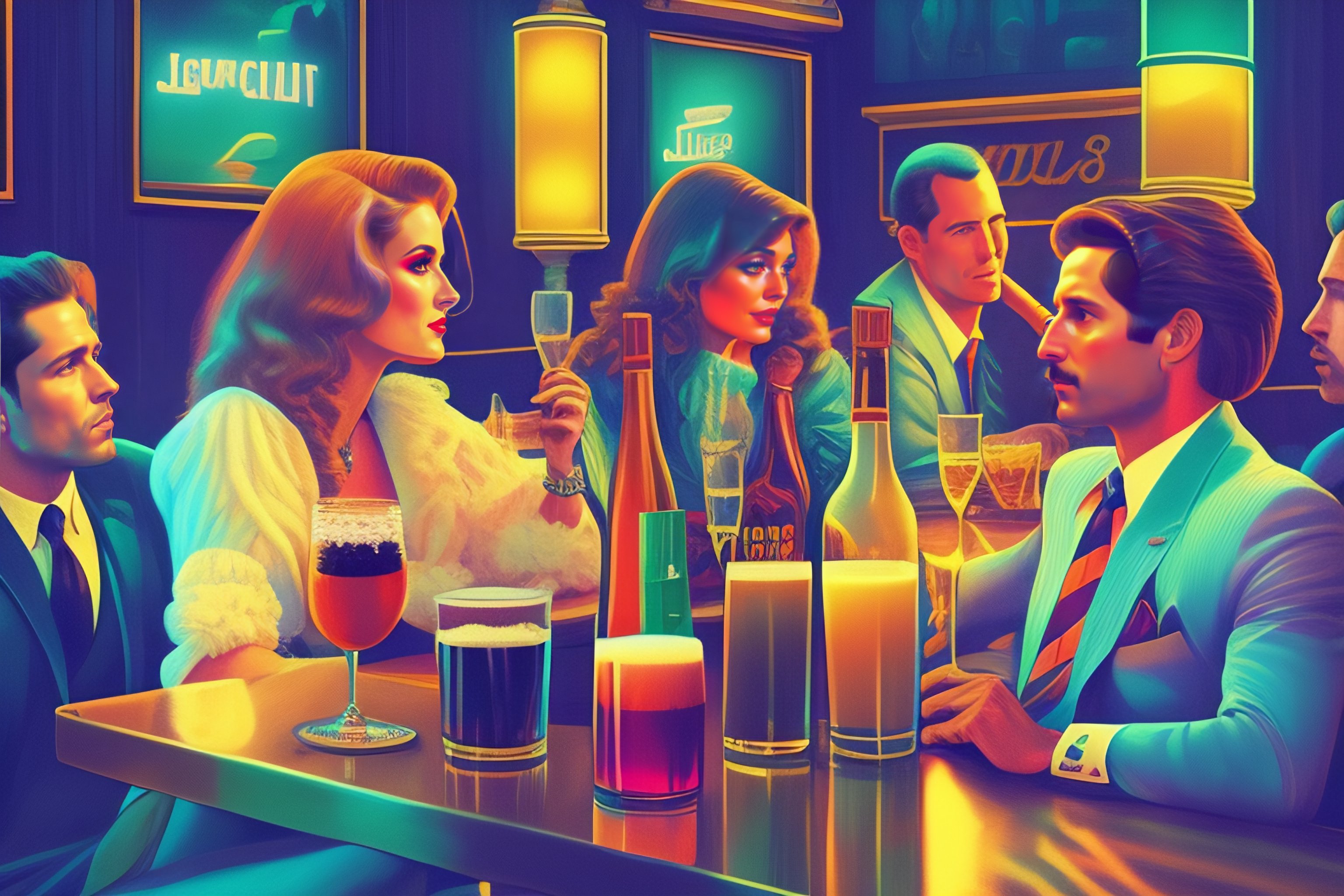 lexica-a-drinking-party-at-a-bar-rainbow-color-in-the-style-of