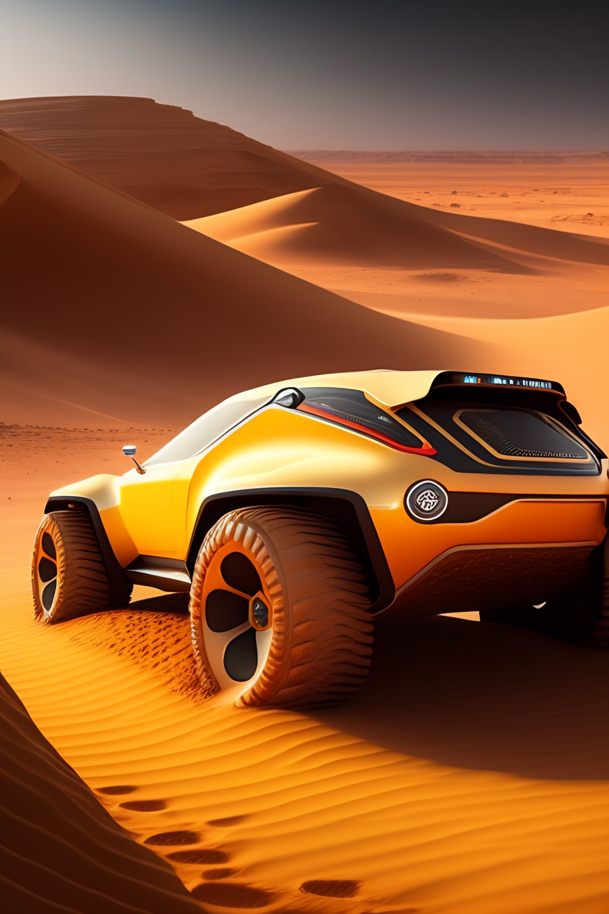 Lexica - Mars landscape sand dust realistic futuristic rover porshe ...