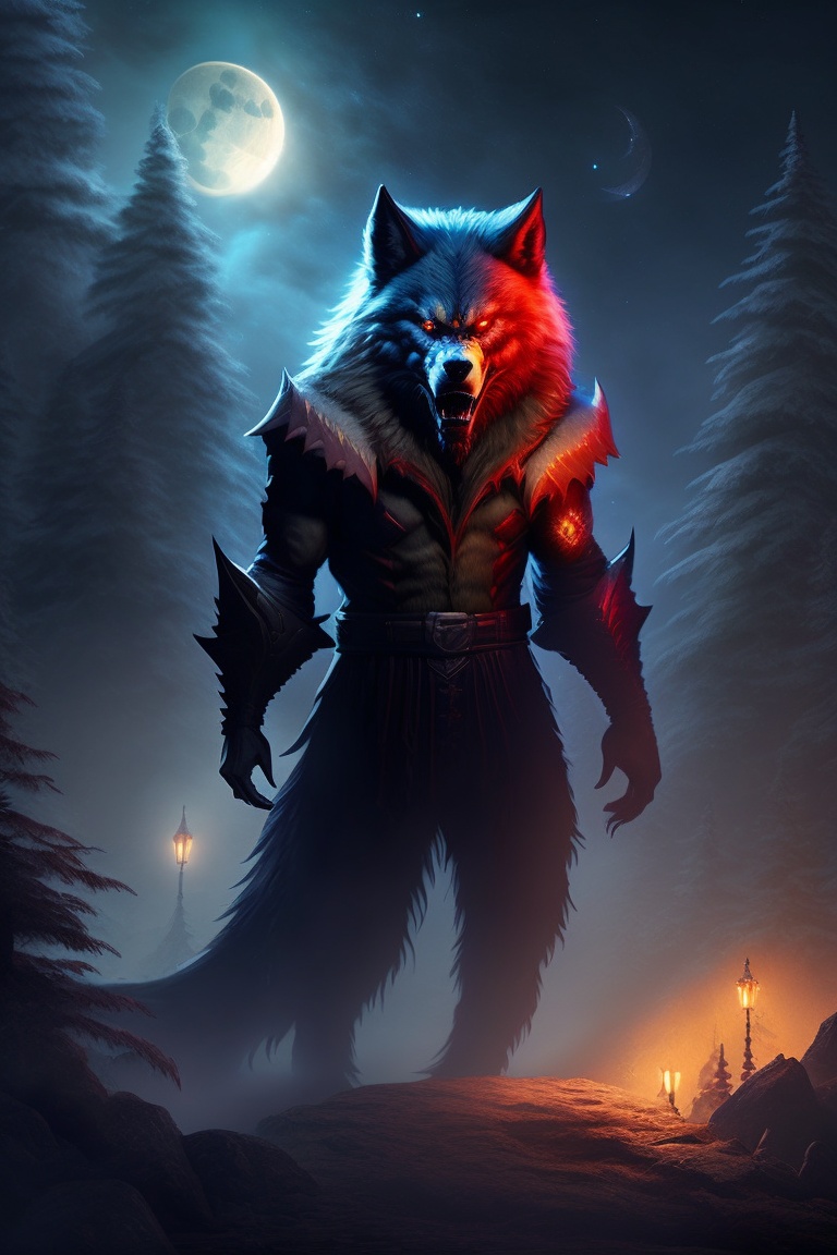Lexica The eerie howl pierces the night as a werewolf with its