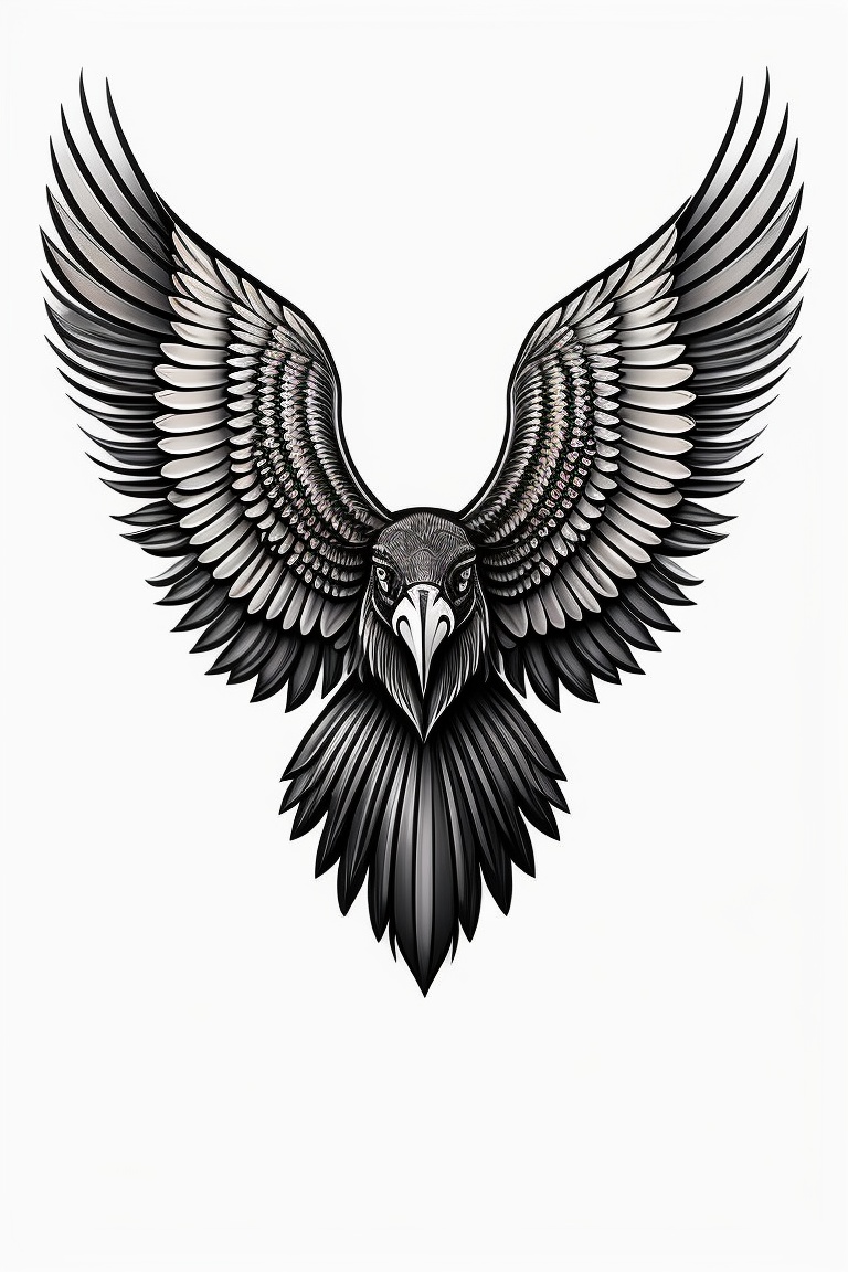 Lexica - Symmetry, one eagle head and only facing front, glare, black ...
