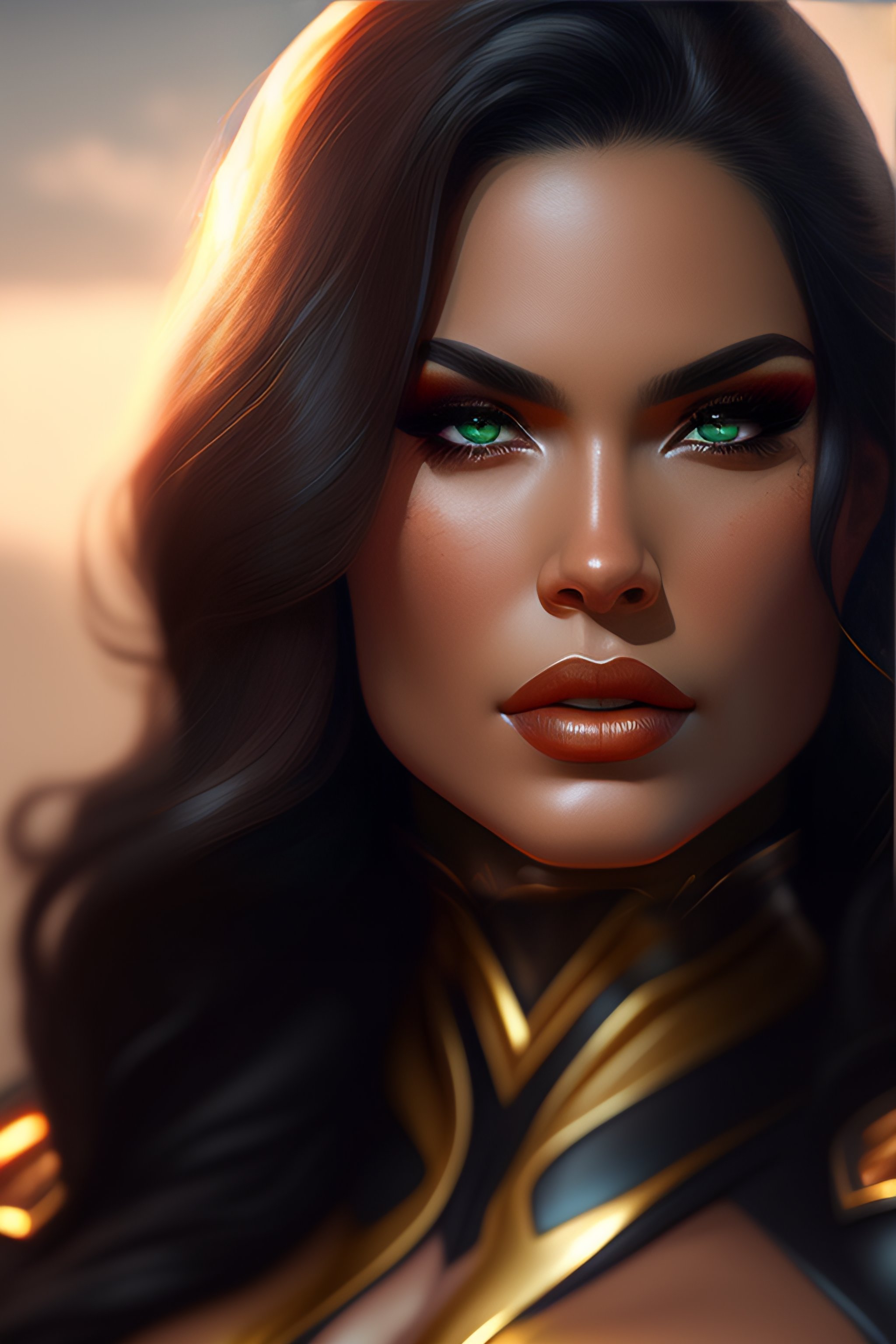 Lexica - Characters portrait ofwoman hulk mixed with female Darkseid by ...