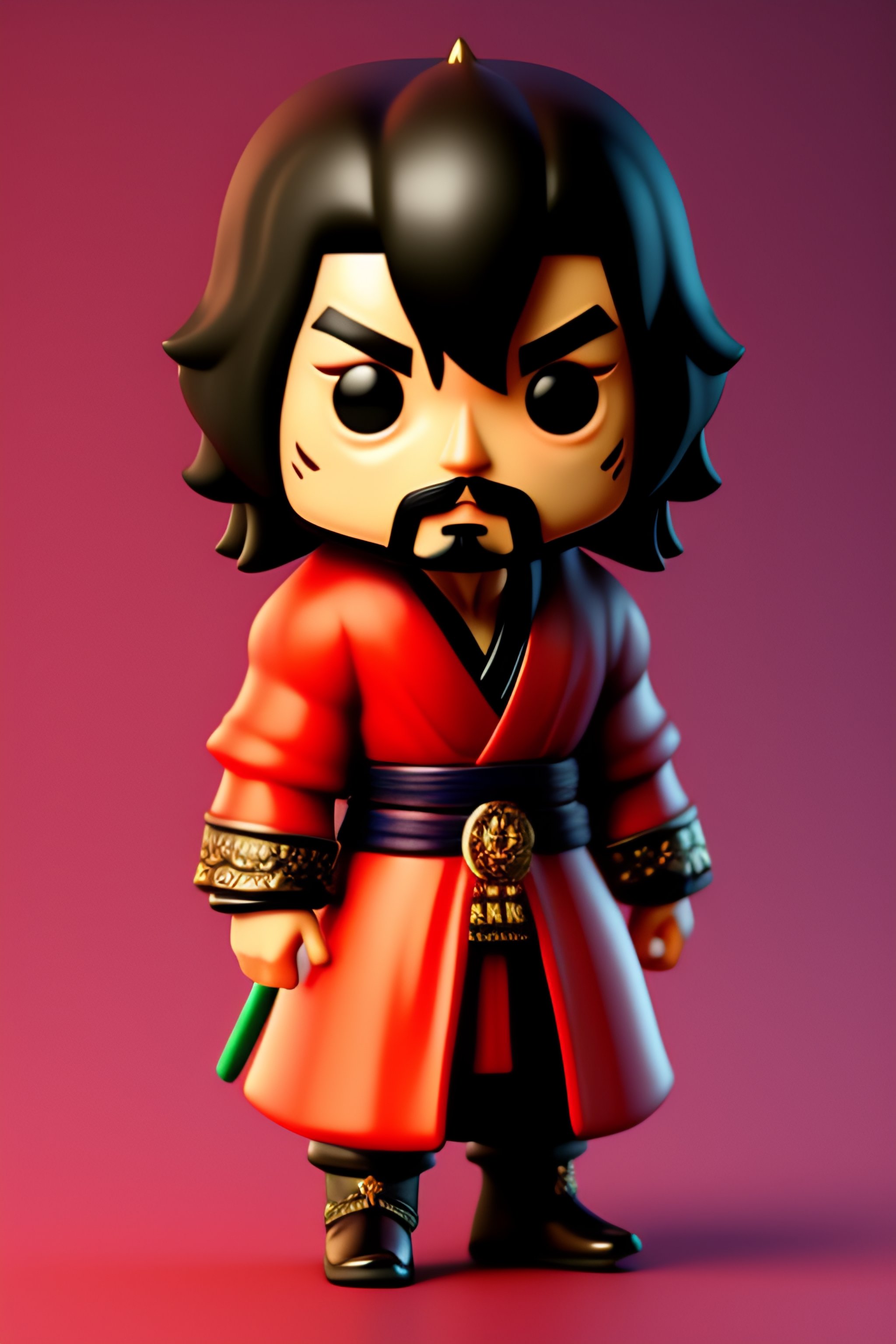 Lexica - Full body 3d render of funko pop miyamoto musashi vagabond