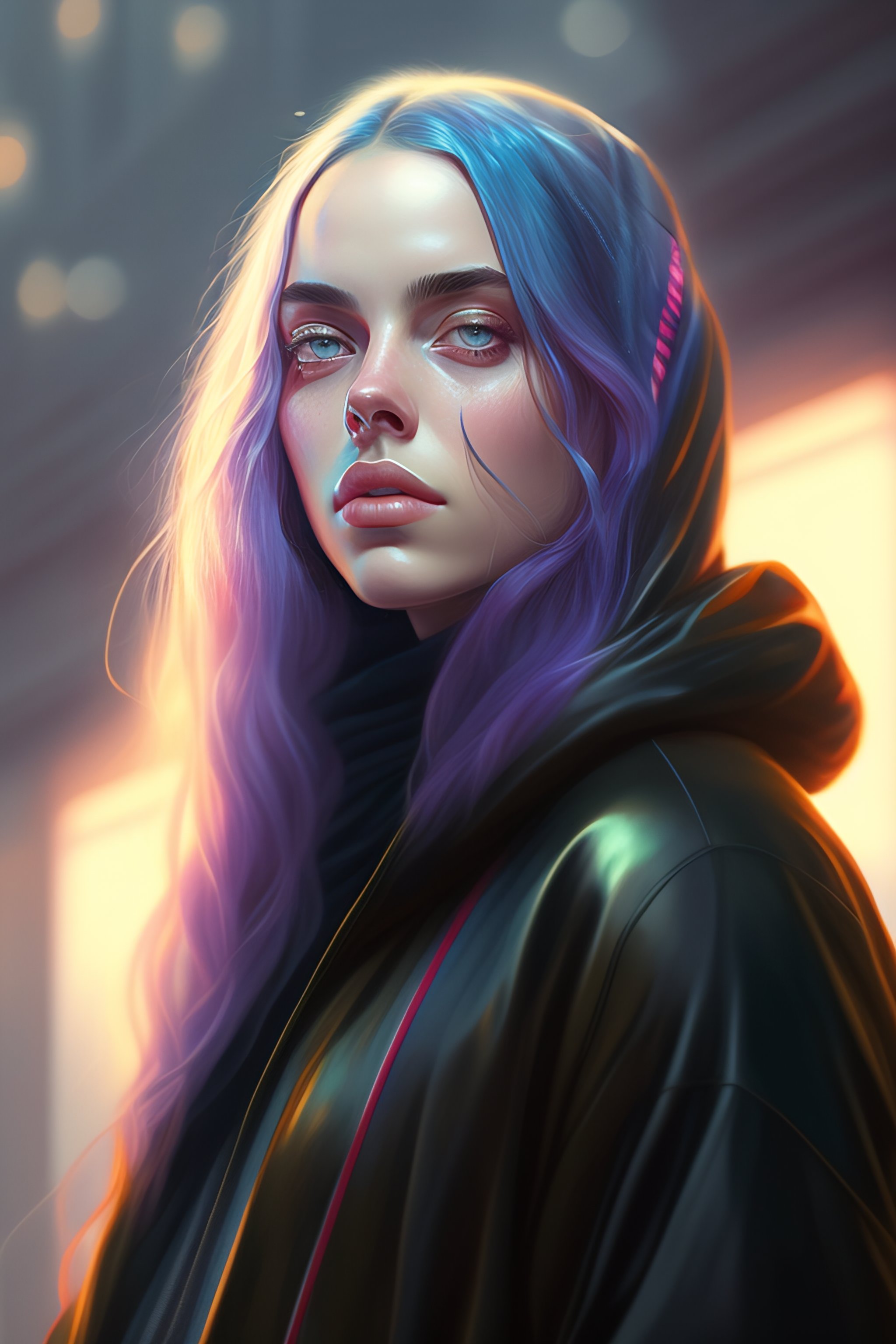 Lexica Billie Eilish, highly detailed, digital painting, artstation