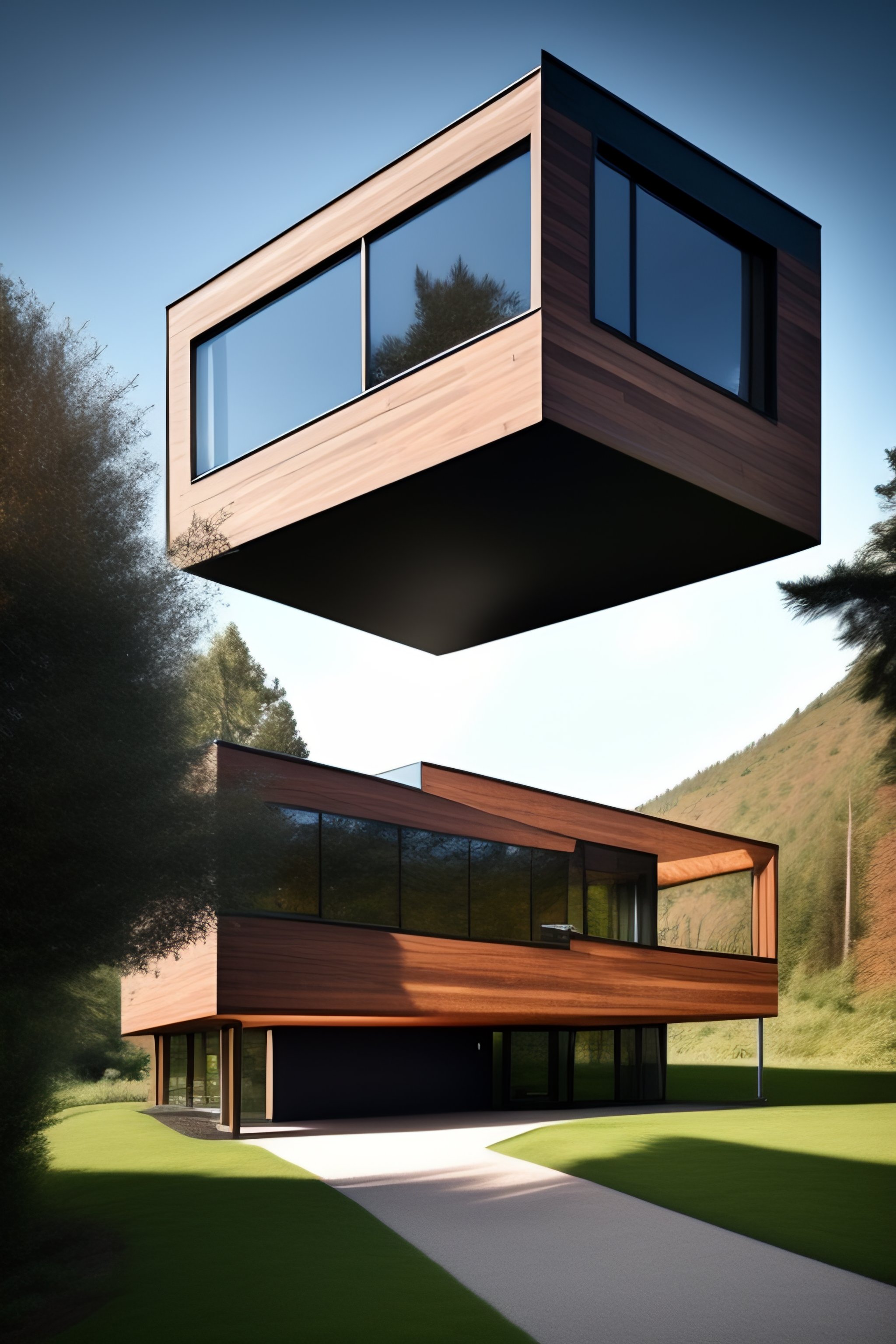 Lexica - A modern brick house on a hill