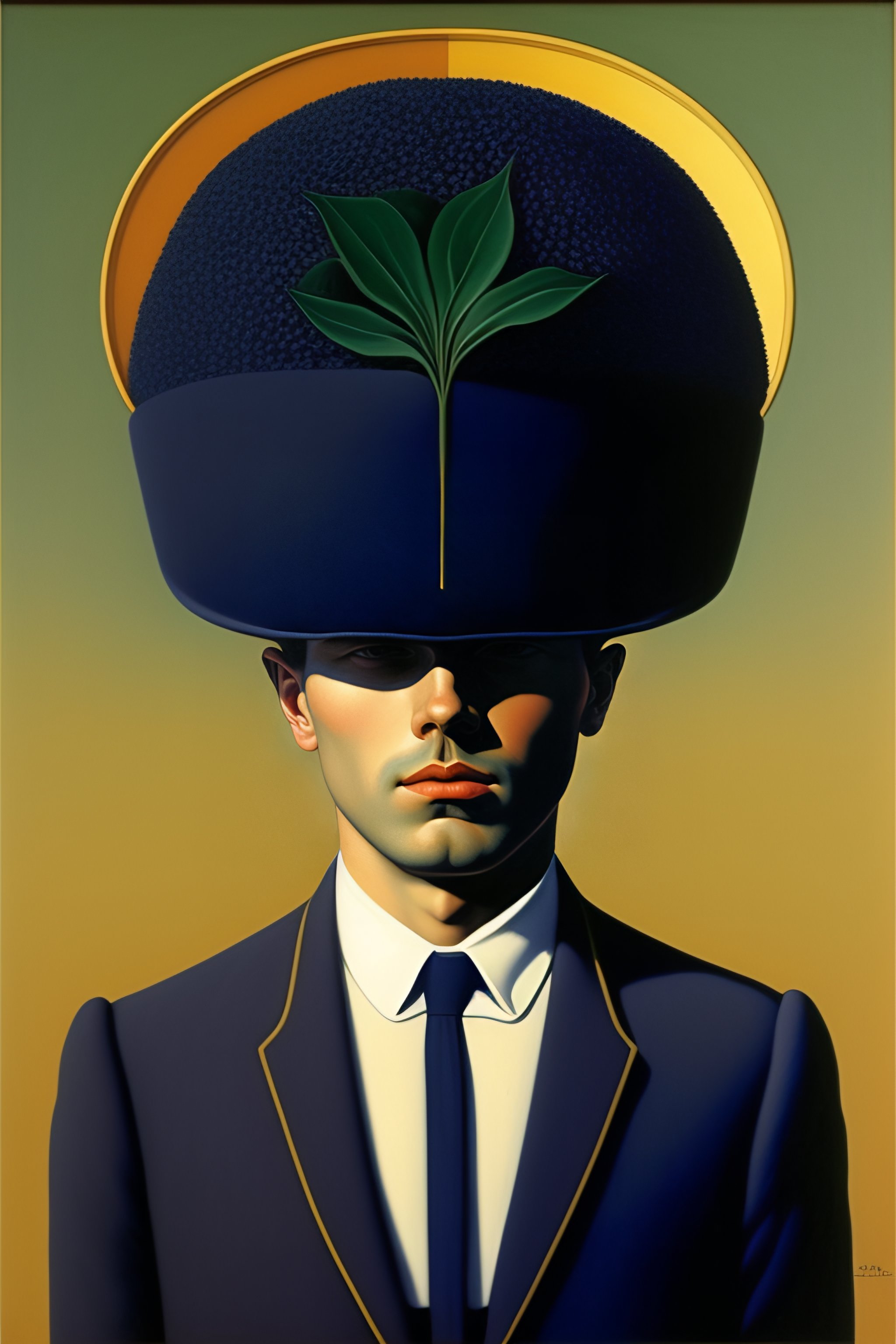 Lexica - Man With Flowers For A Head, Painted By René Magritte