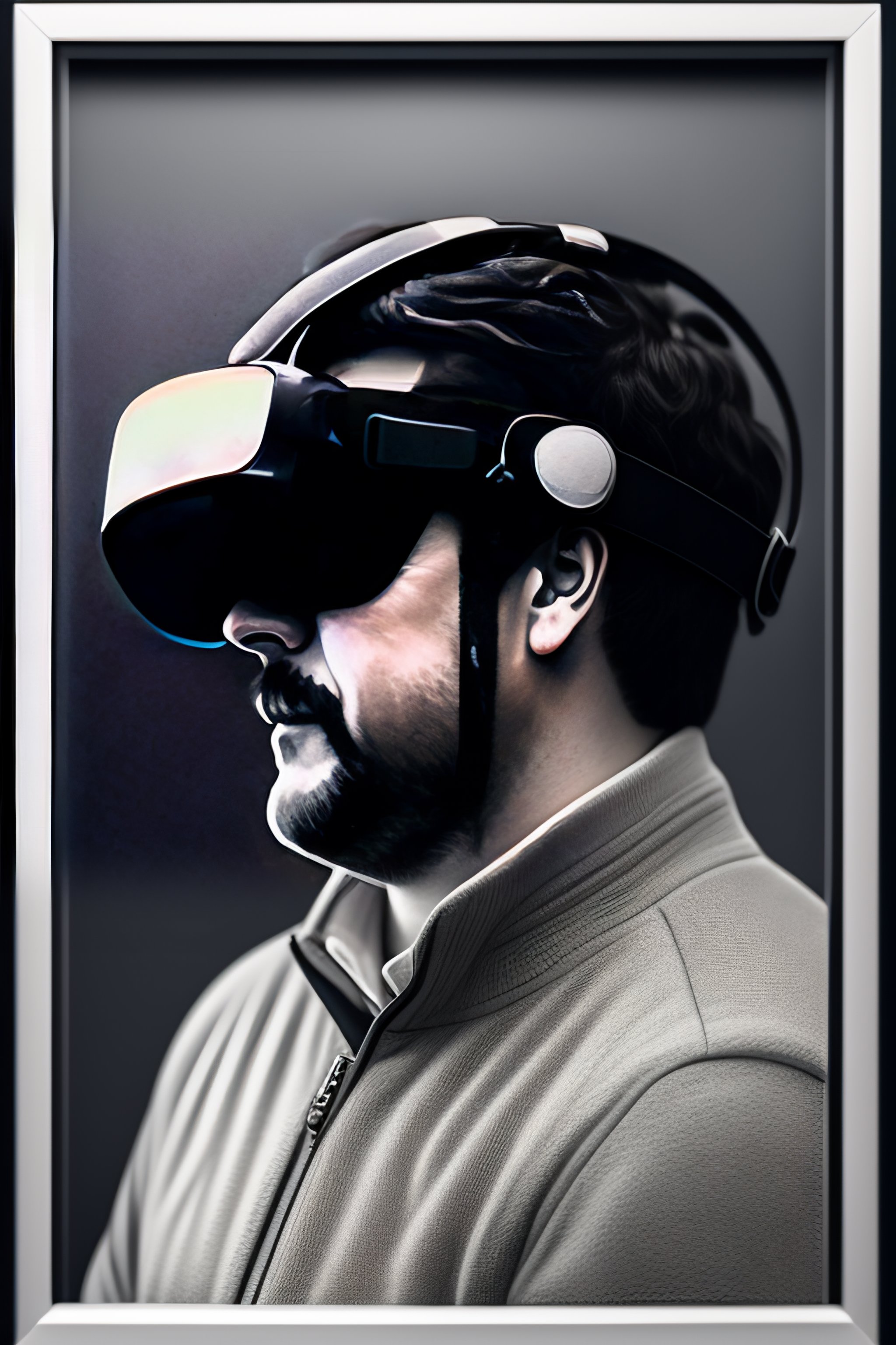 Lexica - Engraved Portrait of David Brewster wearing a VR headset