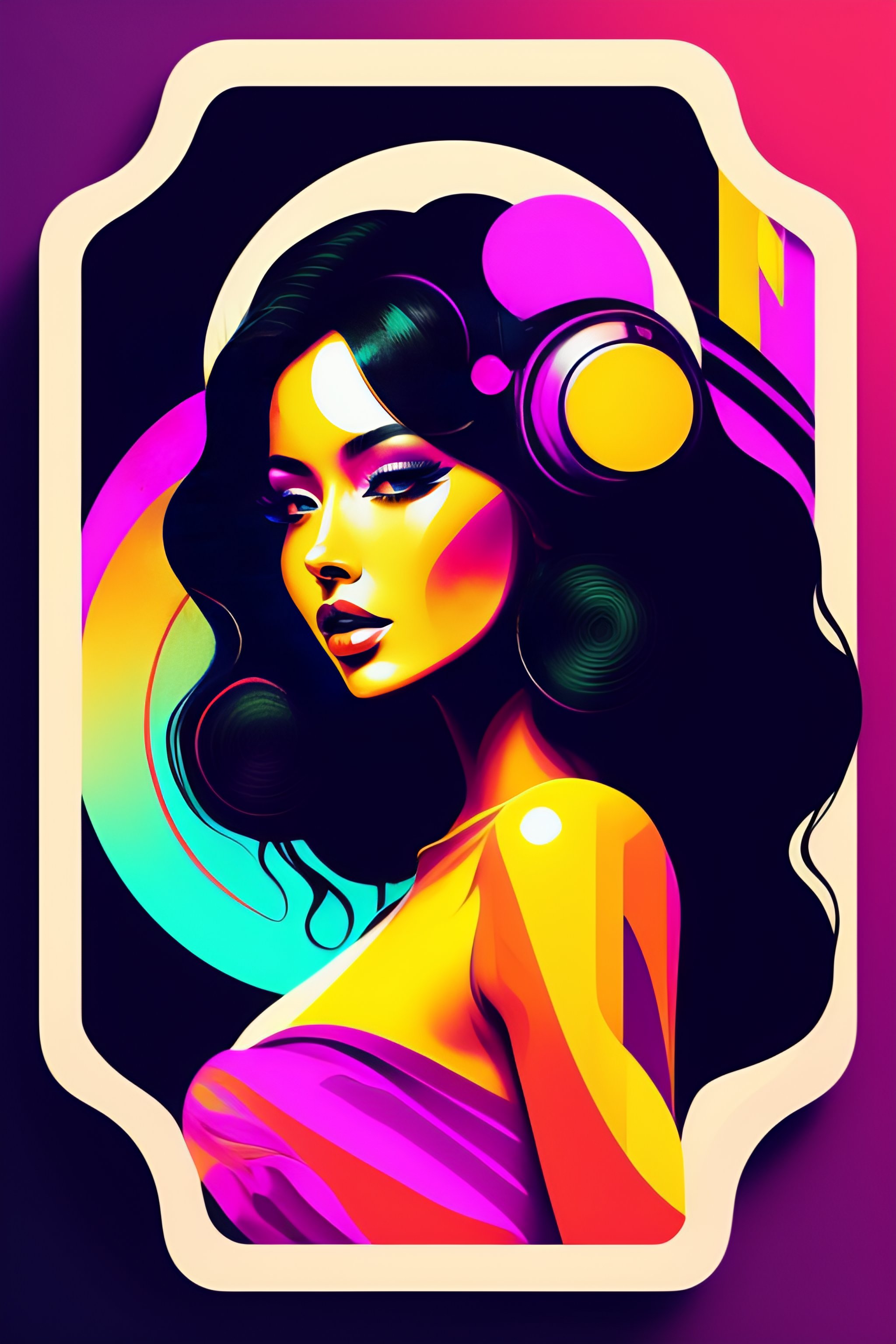 Lexica - Vector style the abstract painting of an image of a lady ...
