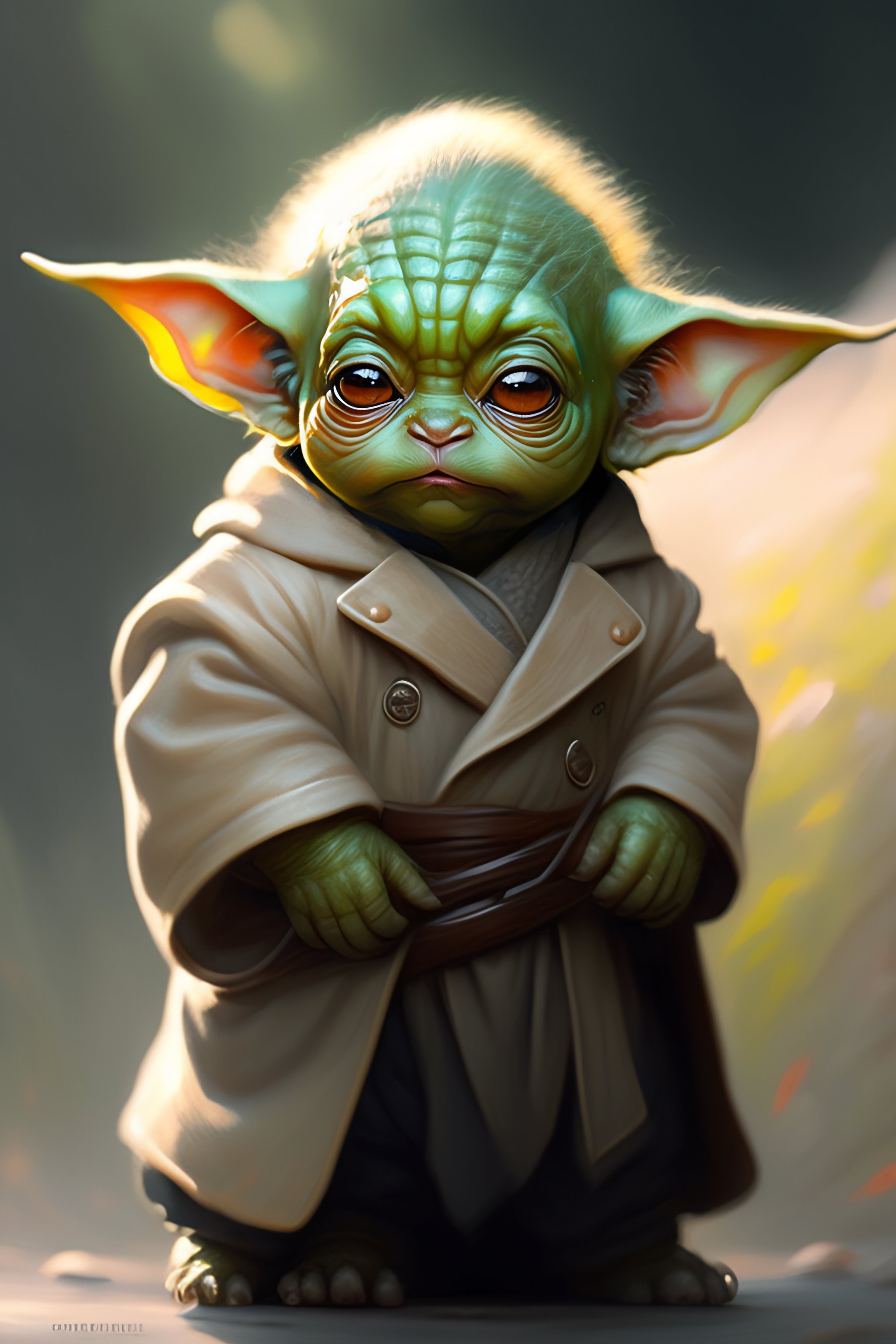 ArtStation - Baby Yoda Fan Art Painting