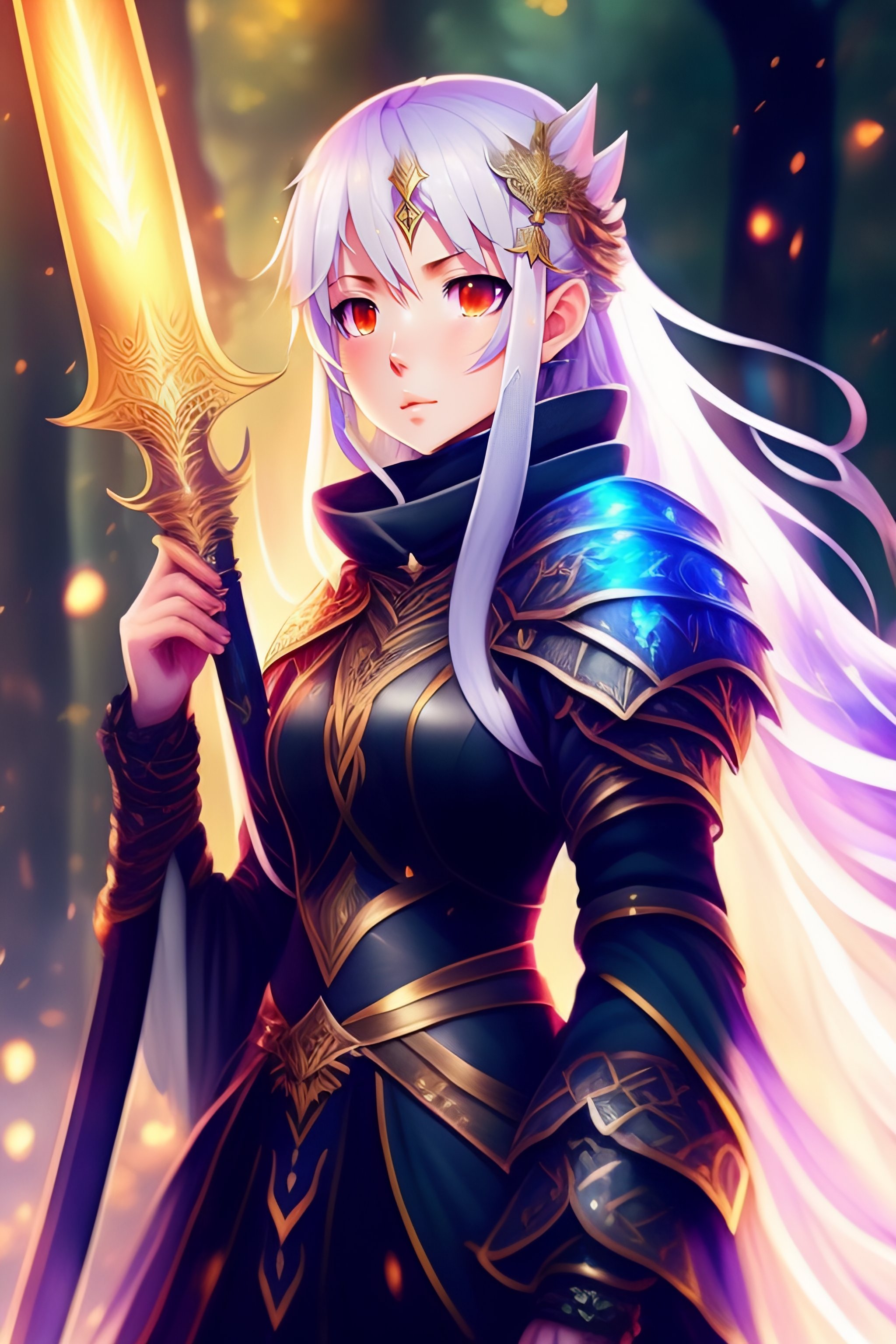 Lexica - A fantasy warrior, holding black sword, glowing sword, mystical  forest, Anime style, ((Sword Art Online)), Reki Kawahara, illustration by  Ab...