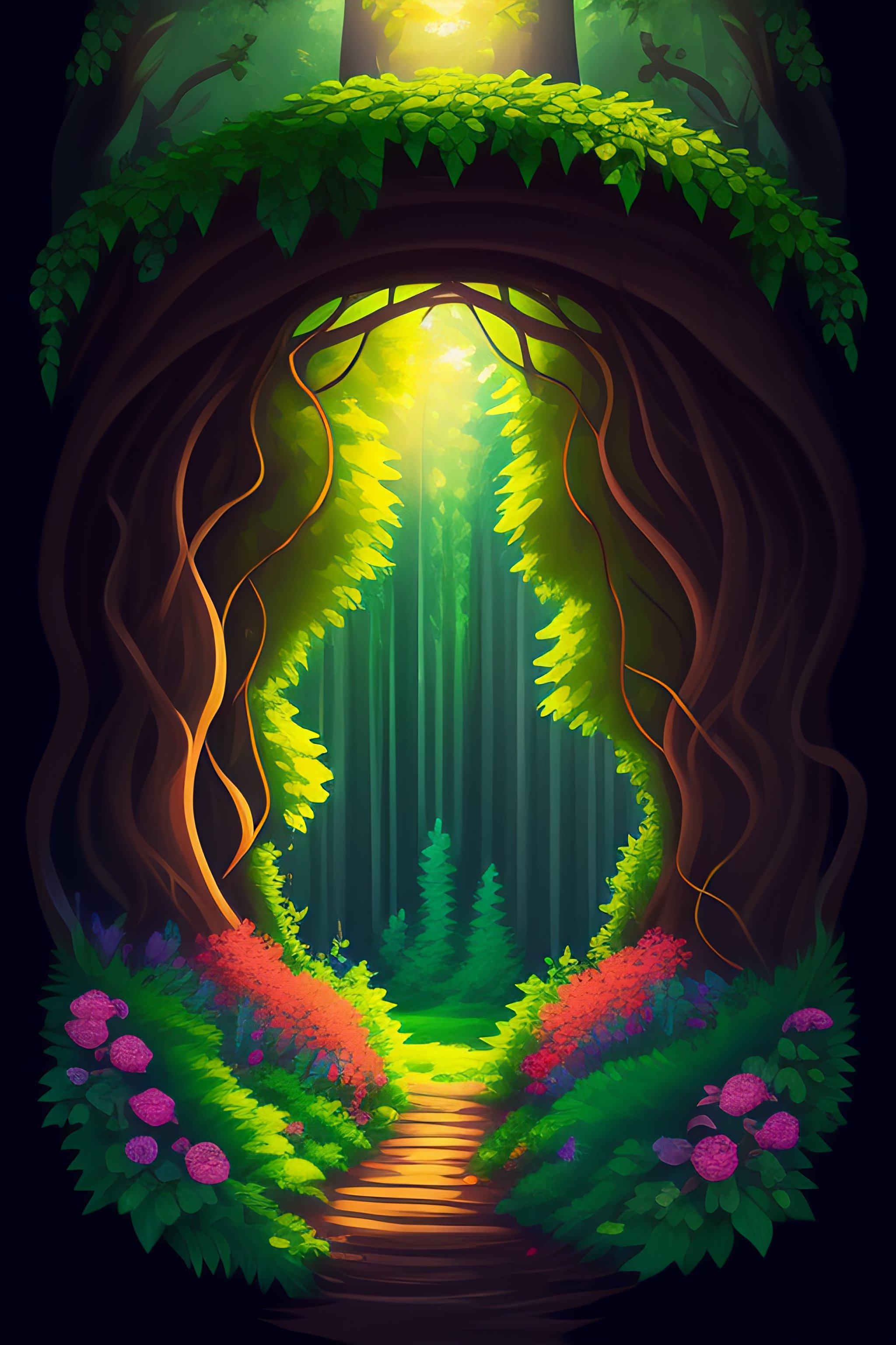 Lexica - Gravity Falls,forest,vines,flowers