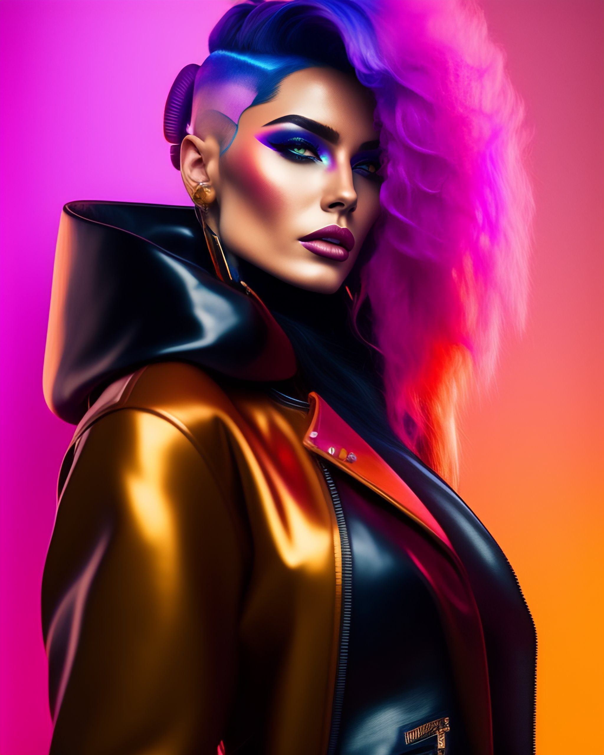 Lexica - 8K studio photograph of a stunning cyberpunk woman with ...