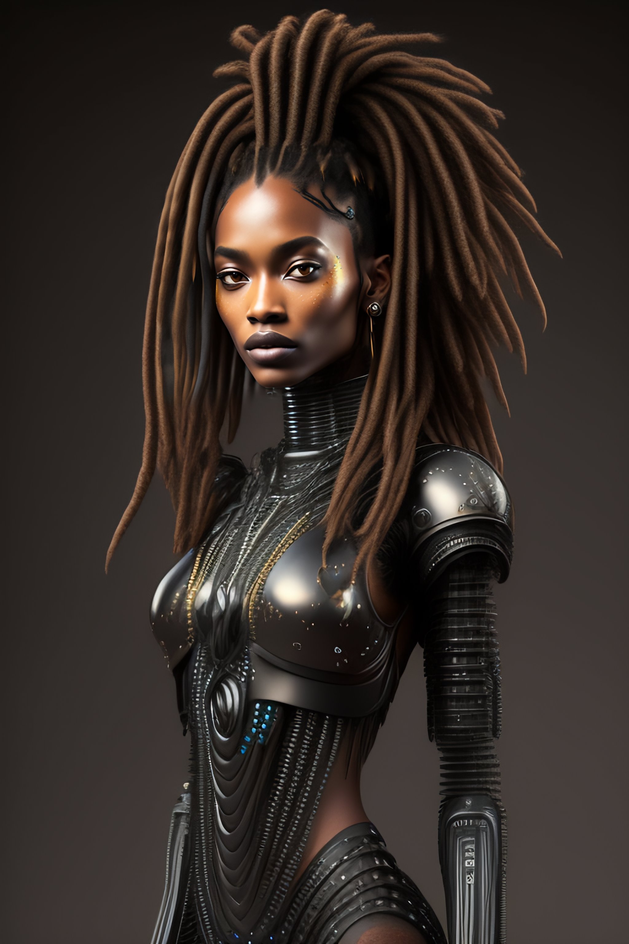 Lexica - True alien, dreadlocks, ultra realistic, robot, portrait