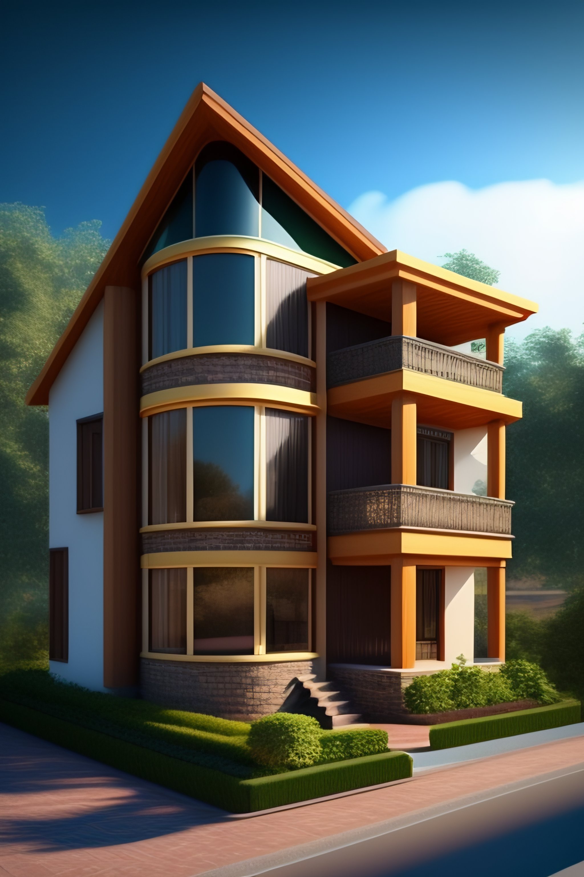 Lexica - An entire city built on top of a small house 3d realistic
