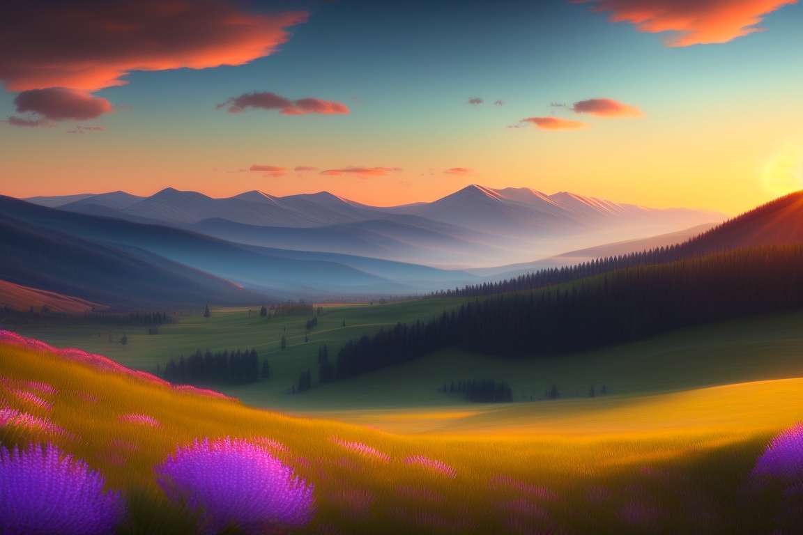 Lexica - A serene meadow with rolling hills. 8k, realistic colorful ...