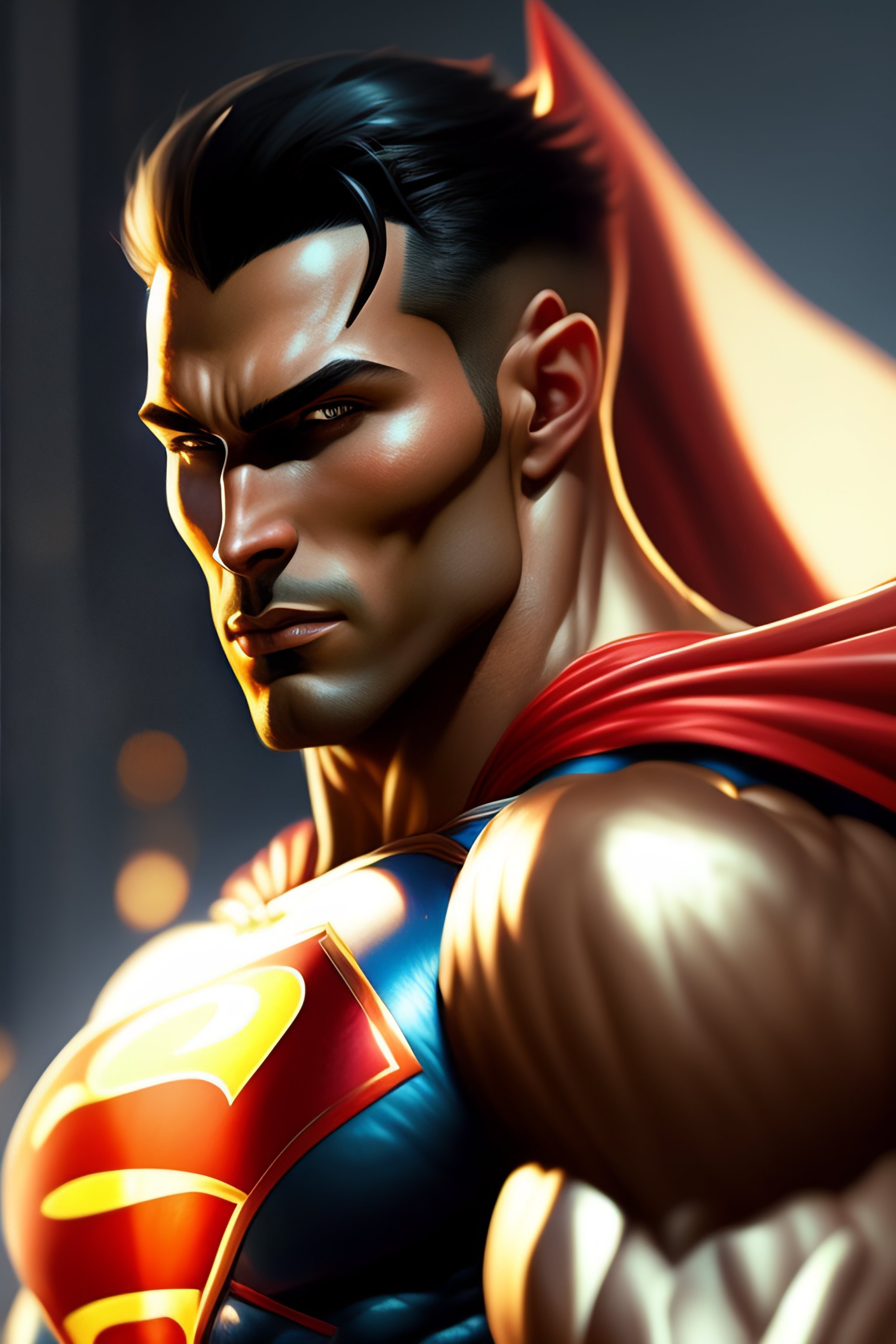 Lexica - Muscular Superman love skinny muscular batman and kissing sharp  details, sharp focus, elegant, highly detailed, illustration, by jordan  grim...