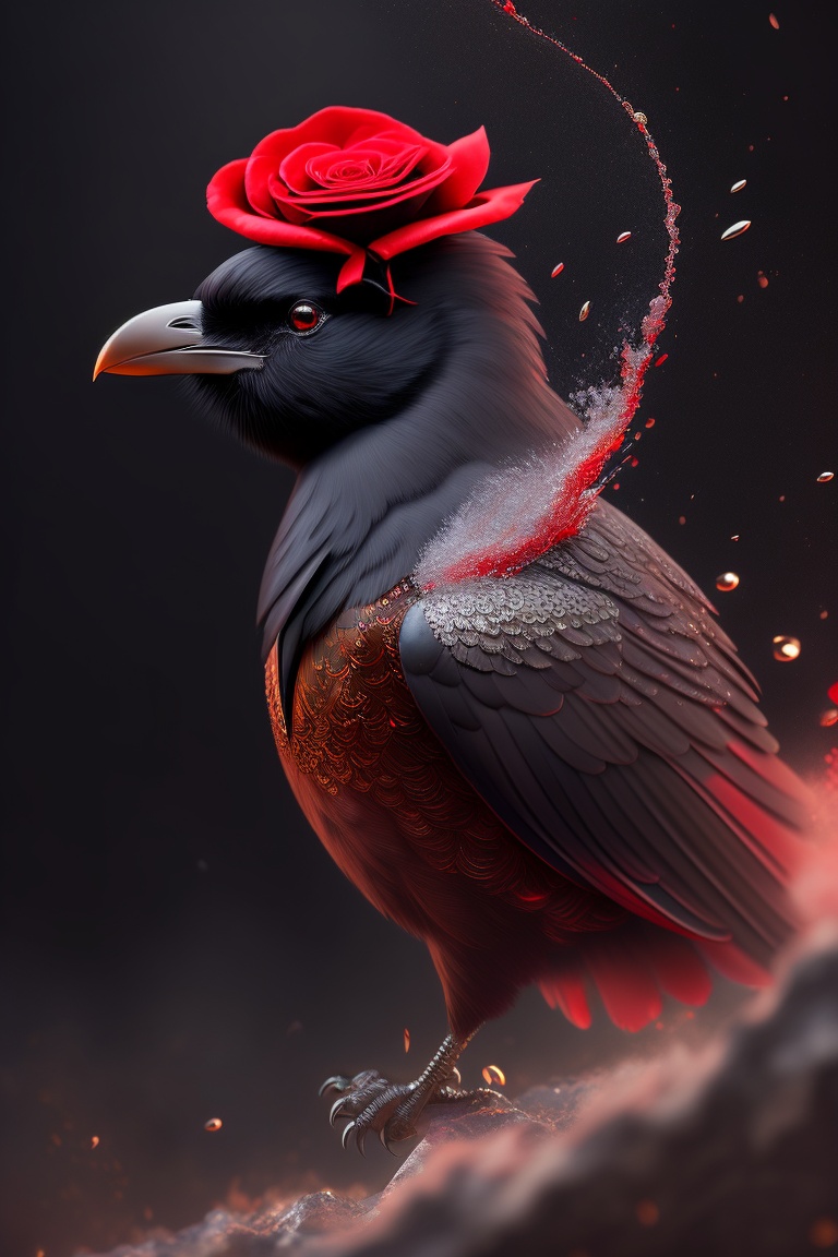 Lexica - Splash, intricate raven bursting out, swirling liquid, holding ...