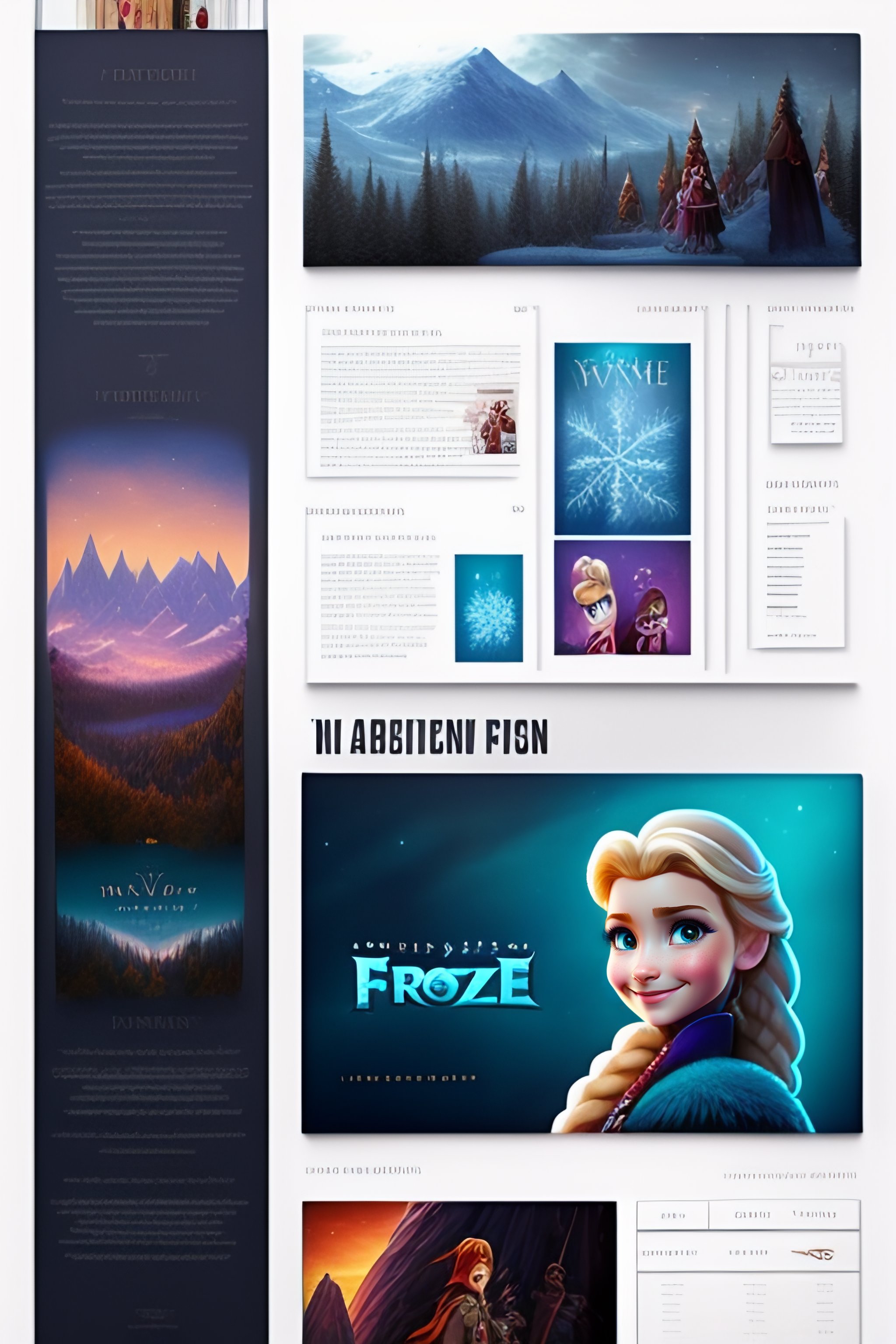 Lexica - Movie storyboard, frozen movie, pixar --v 4
