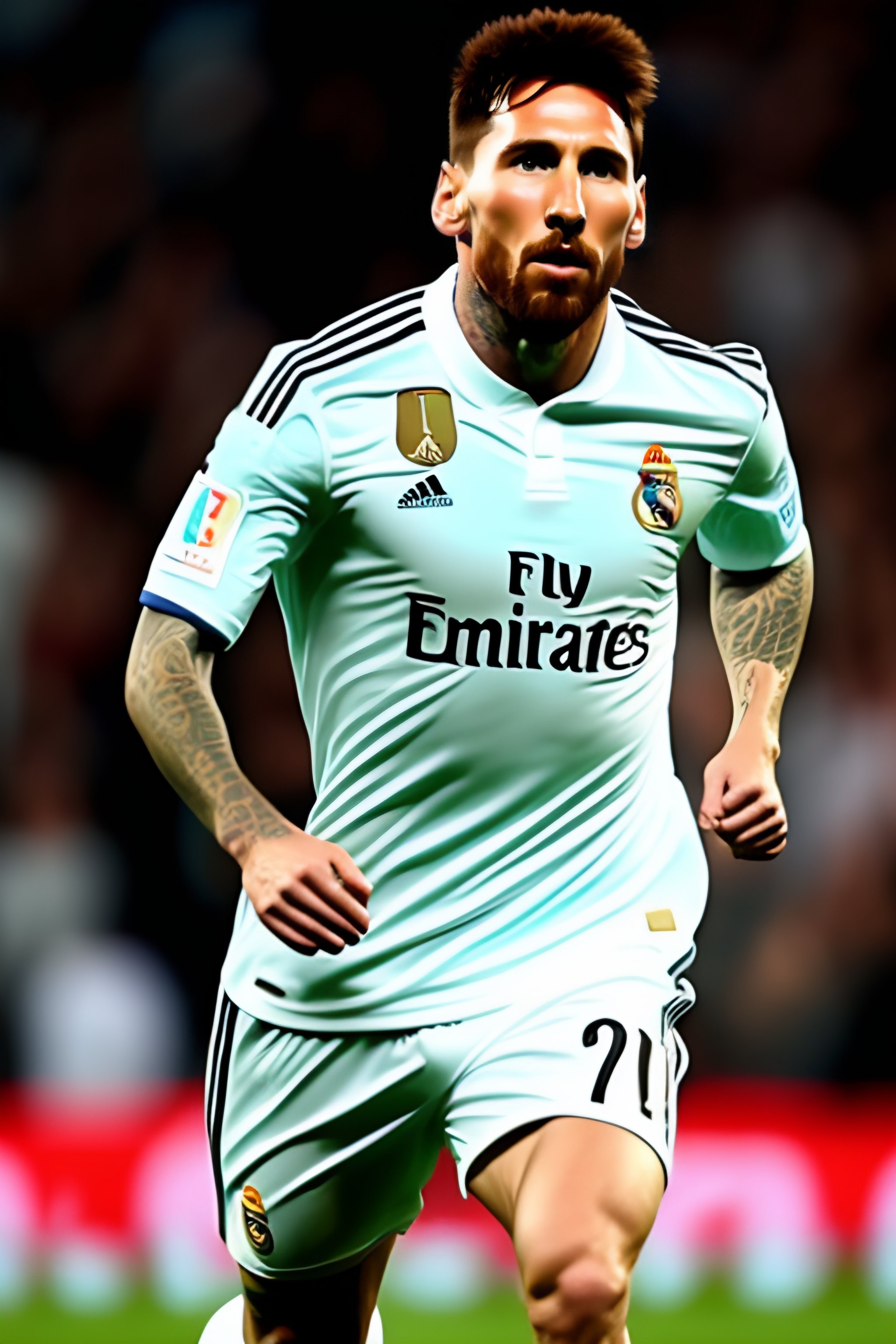 messi in real madrid jersey