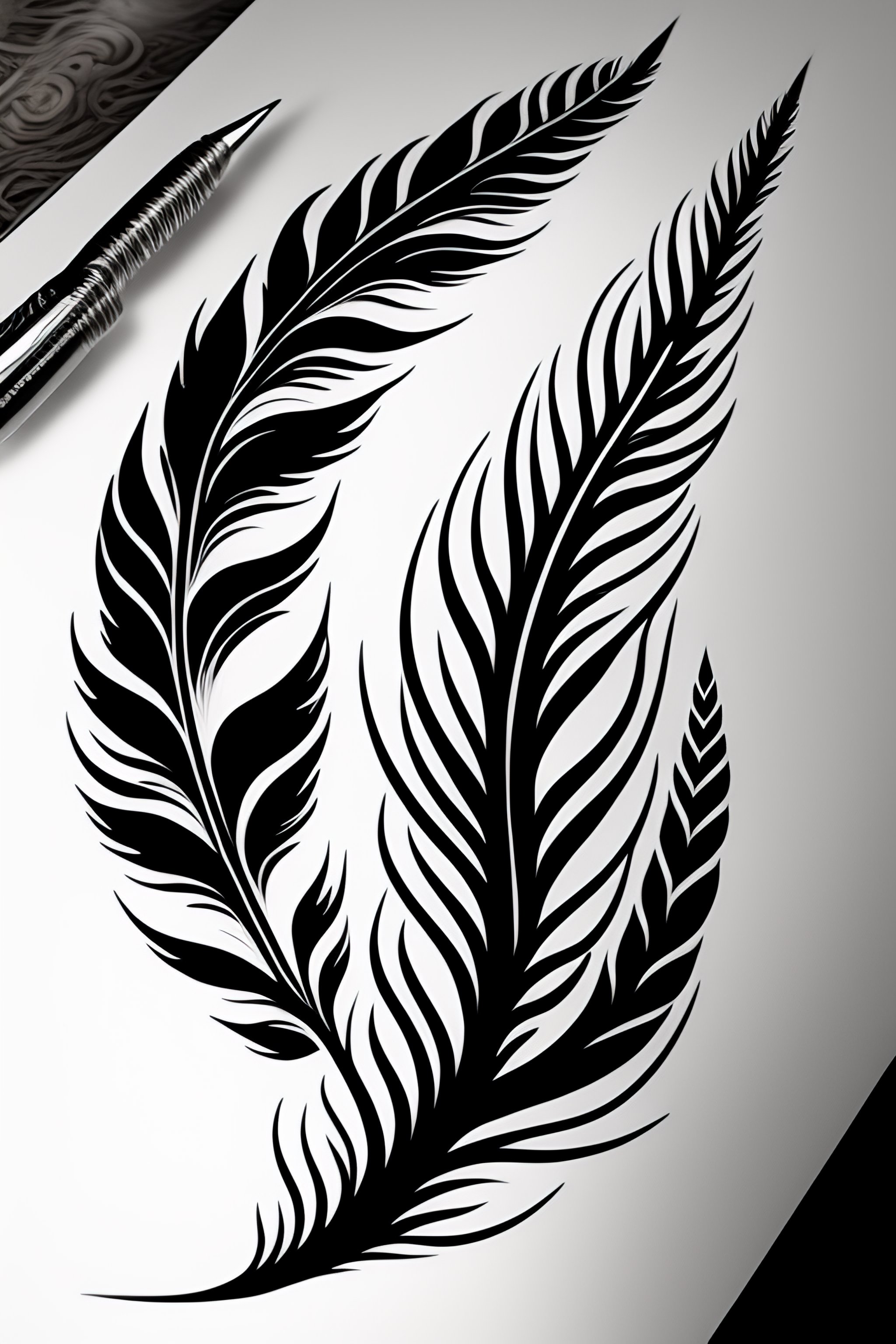 Lexica Tattoo Design Feather Simple Design On White Background   Db2f72cc 1434 4db6 A259 1058bda262fe