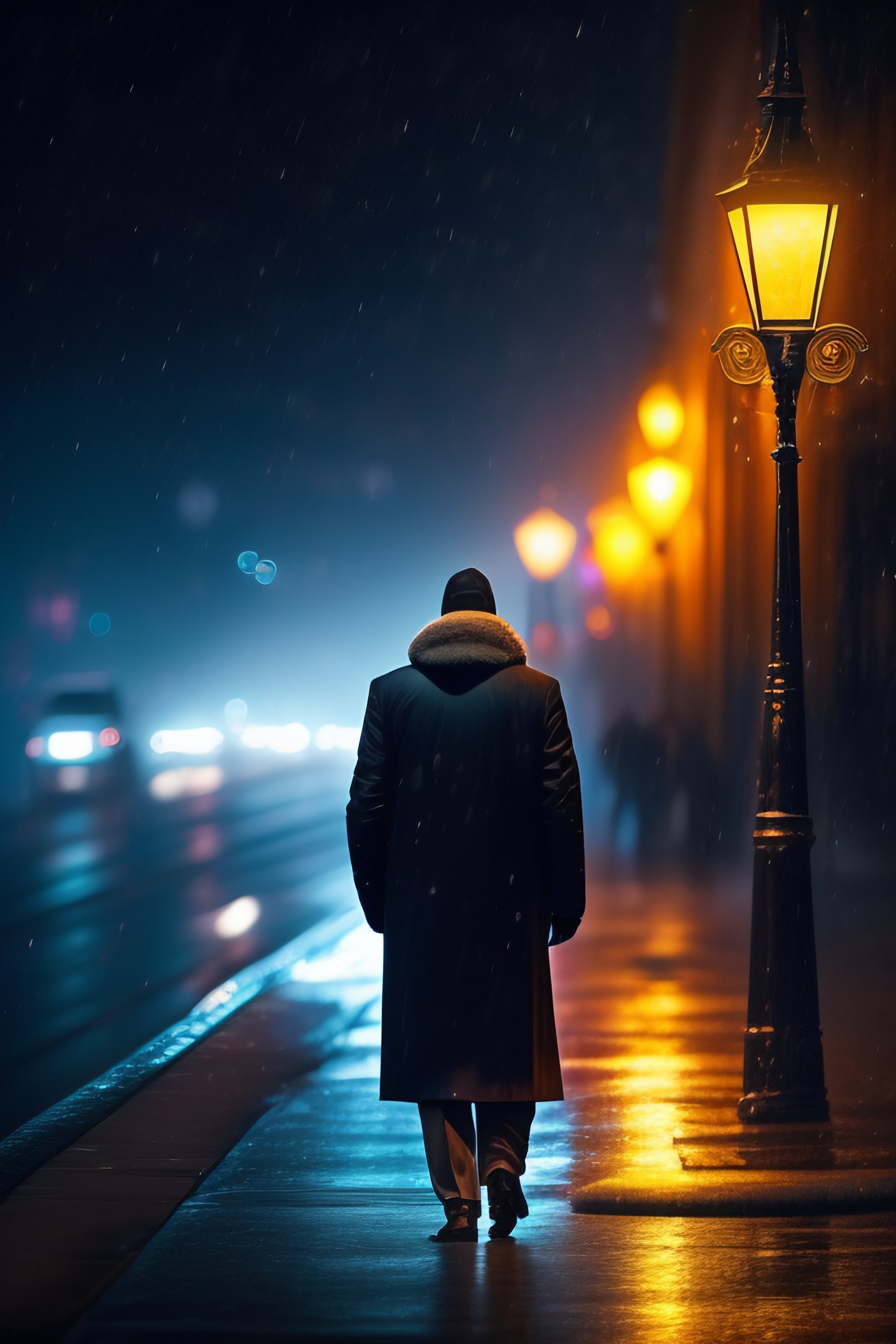 alone man walking
