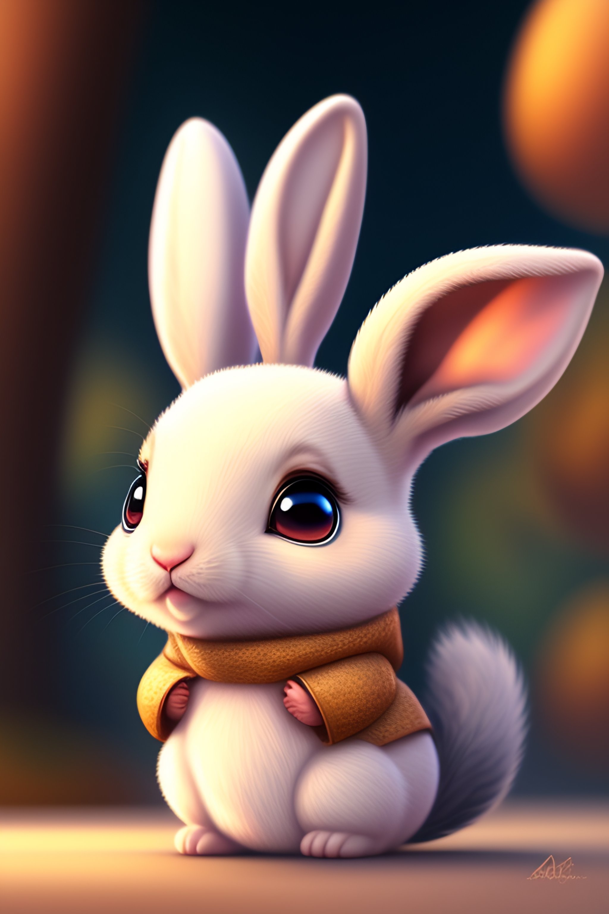 Lexica - Cute and adorable cartoon rabbit baby rhea facing the camera ...