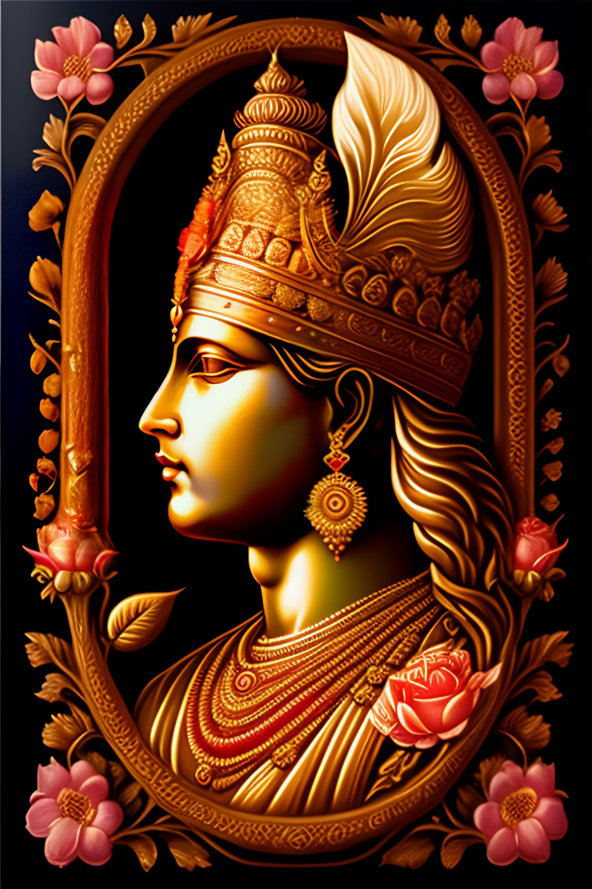 Lexica - Lord Rama with classical floral elements emanating from center ...