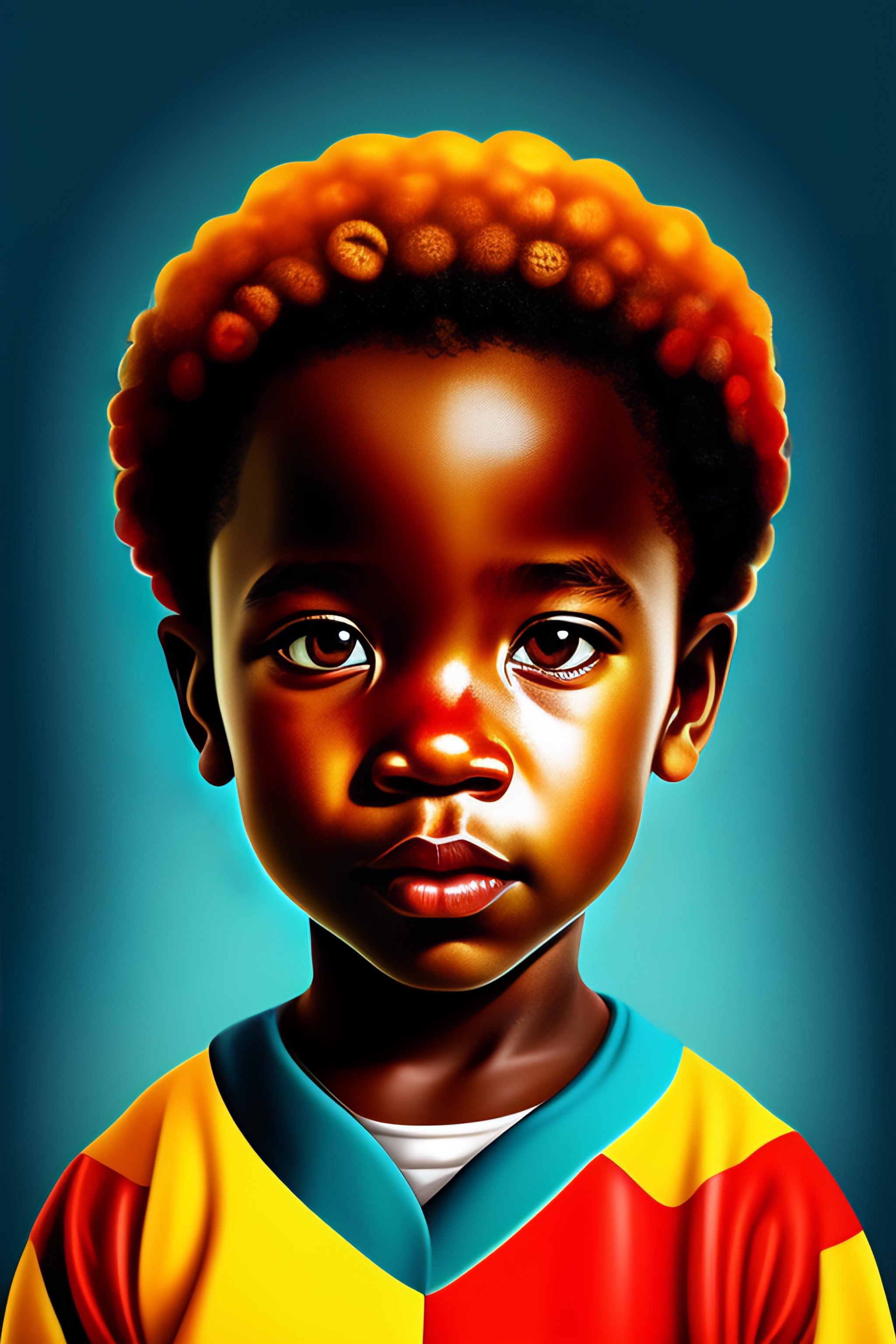 Lexica - African child vector portrait illustration