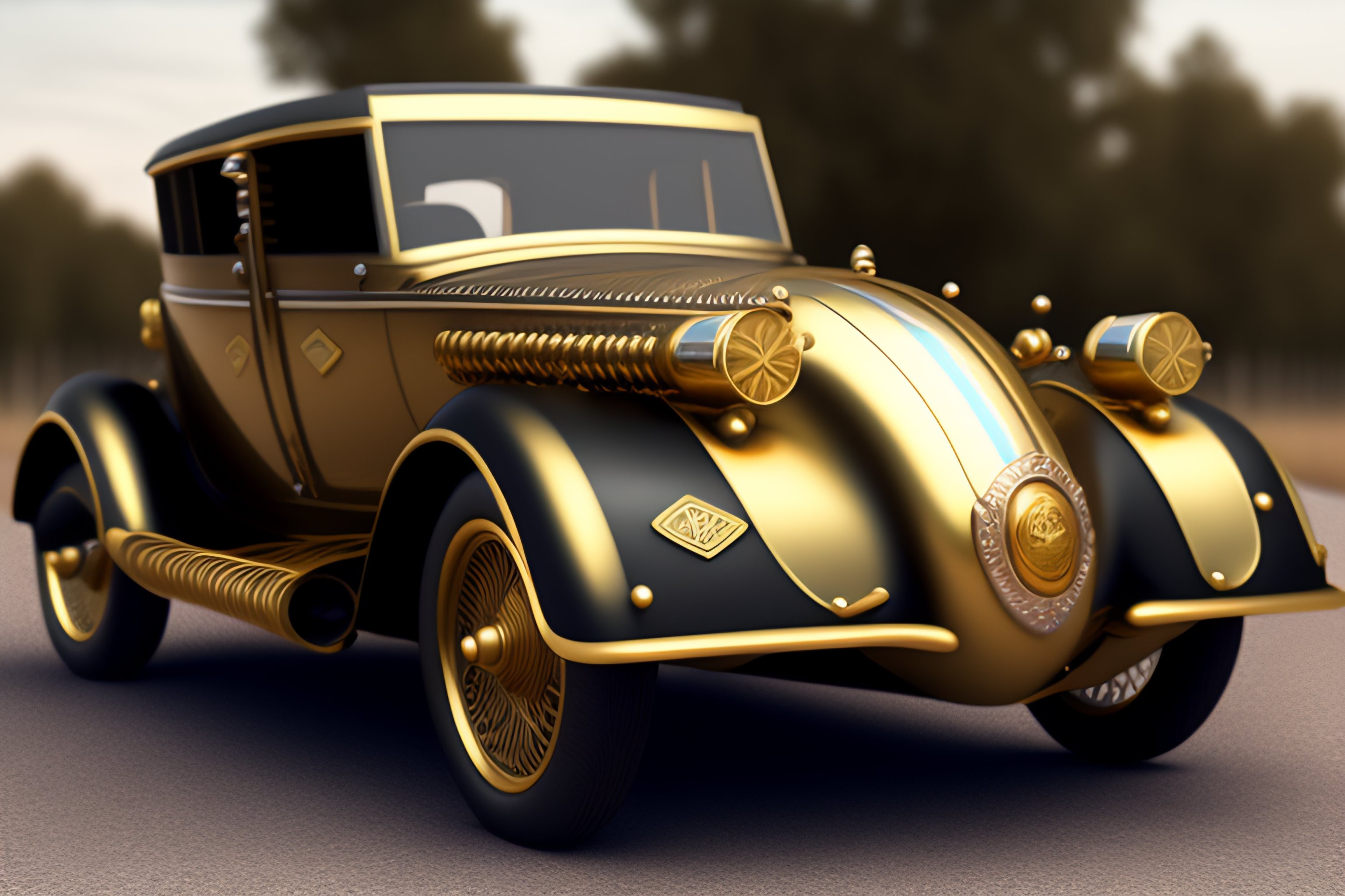 Lexica STEAMPUNK CAR, inspired by Robert J. Brawley, autodestructive
