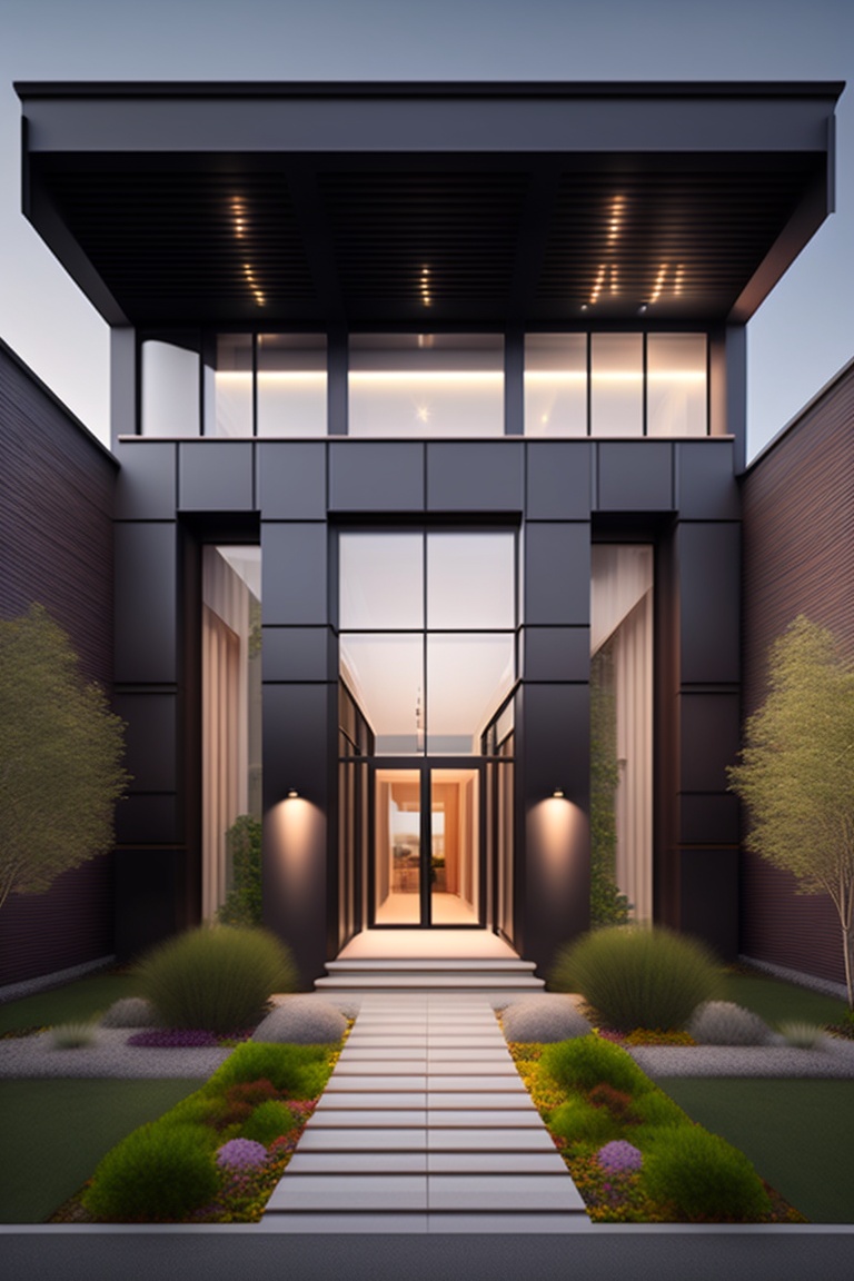 Lexica - The design of the gallery building with a beautiful entrance ...