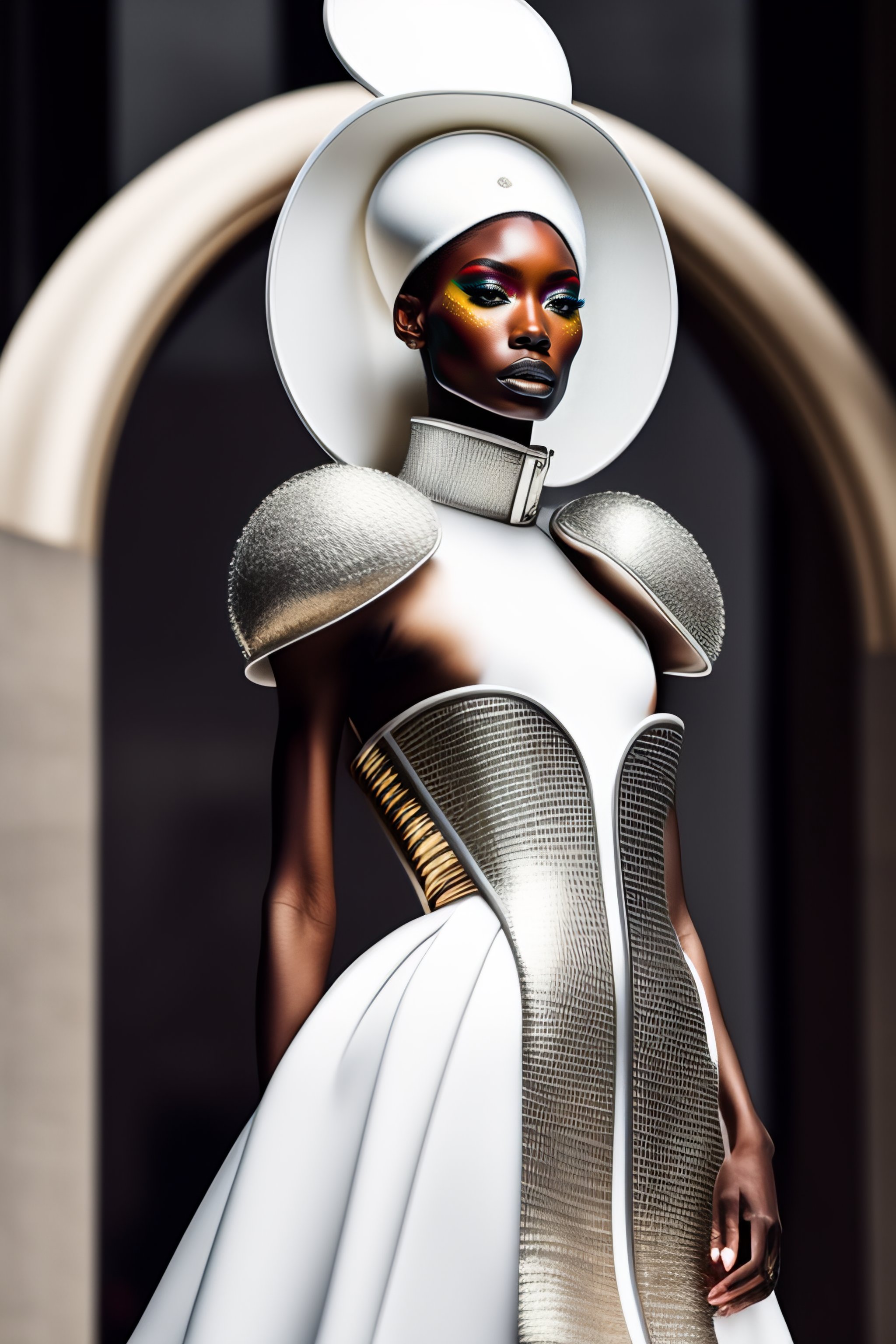 Lexica - Haute Couture Fashion Model in the style of Alexander McQueen ...